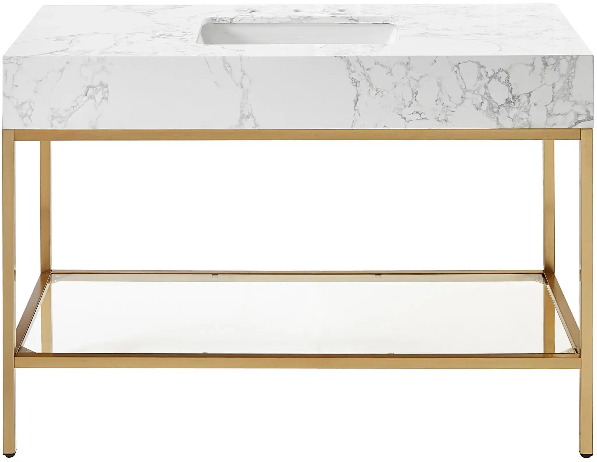 Marmo - Engineered Marble Bathroom Vanity With Gold Base