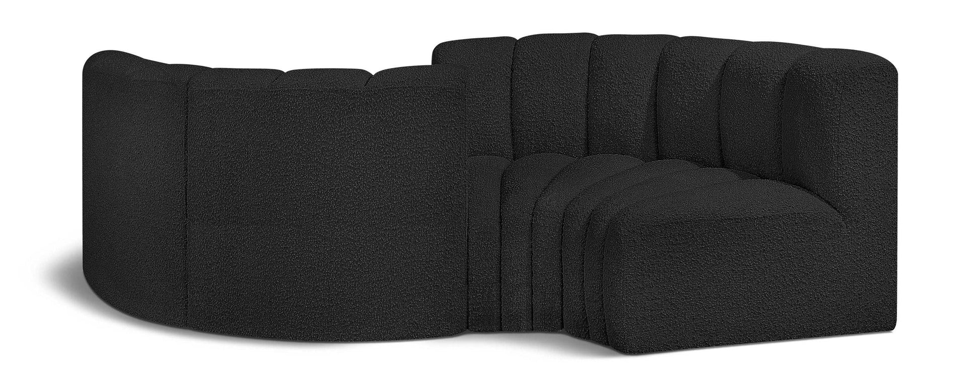 Arc - Boucle Fabric 4 Piece Curved Modular Sofa - Best Buy Furniture