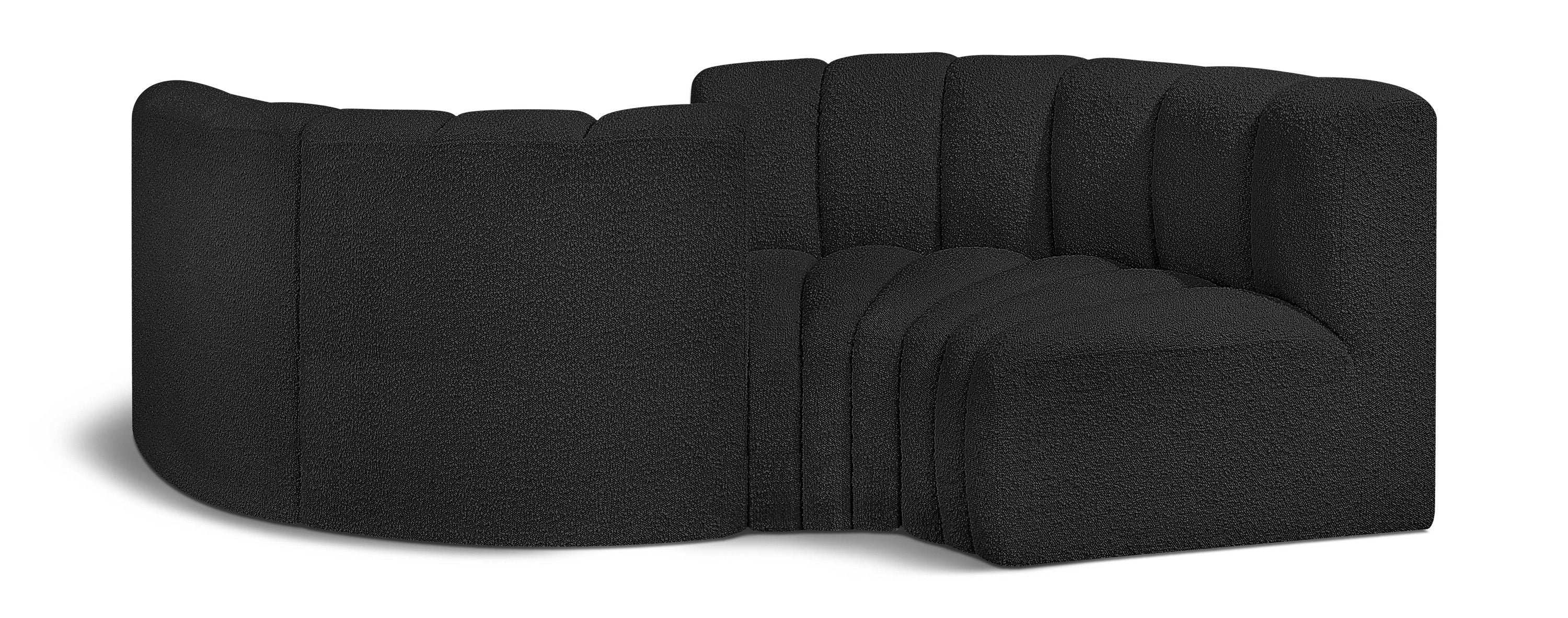 Arc - Boucle Fabric 4 Piece Curved Modular Sofa - Best Buy Furniture