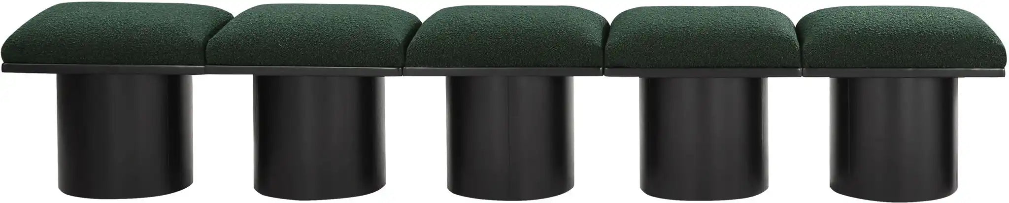 Pavilion - 5 Piece Modular Bench With Black Base
