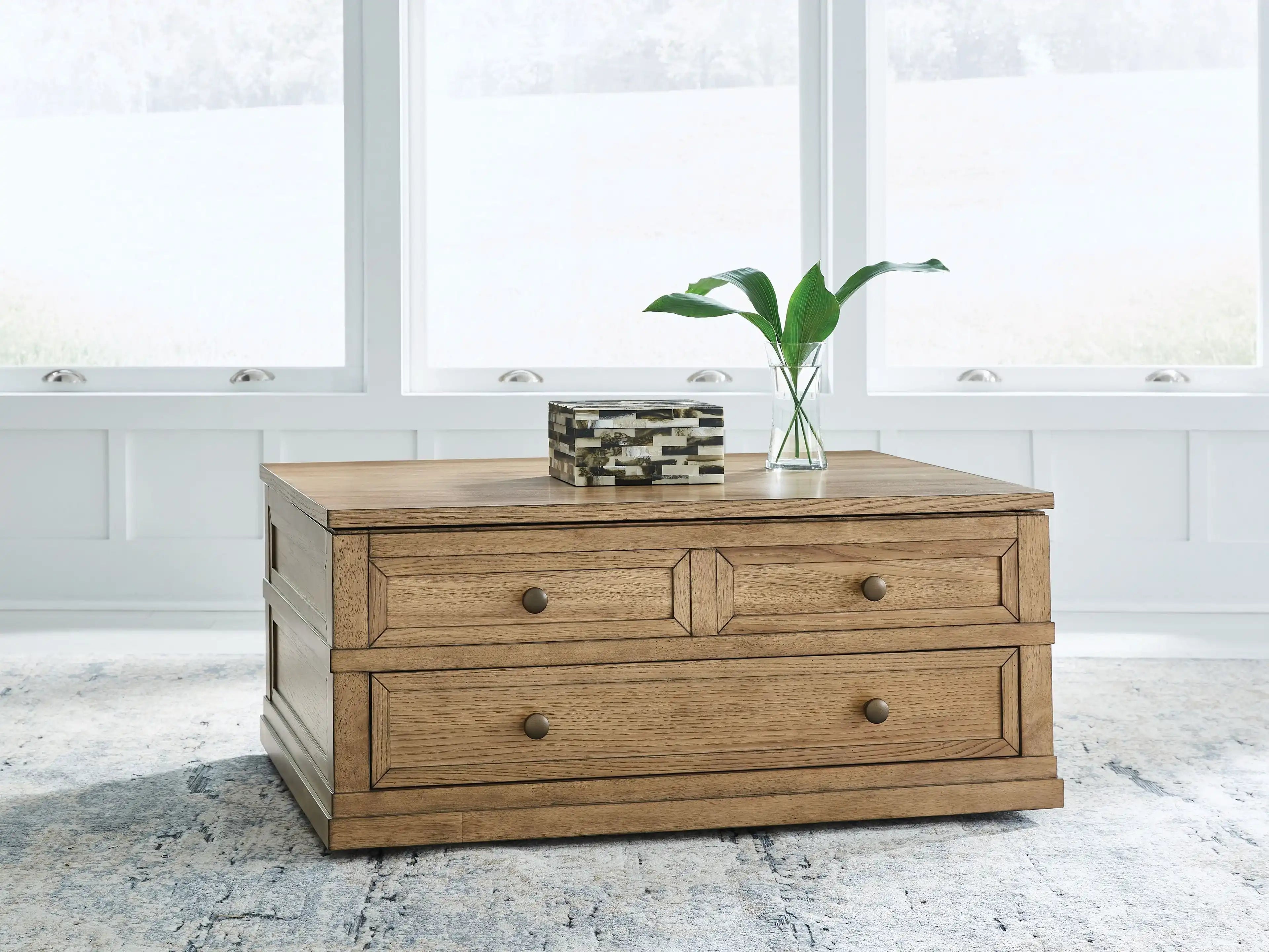Sharlance - Lift Top Cocktail Table - Light Brown - Best Buy Furniture