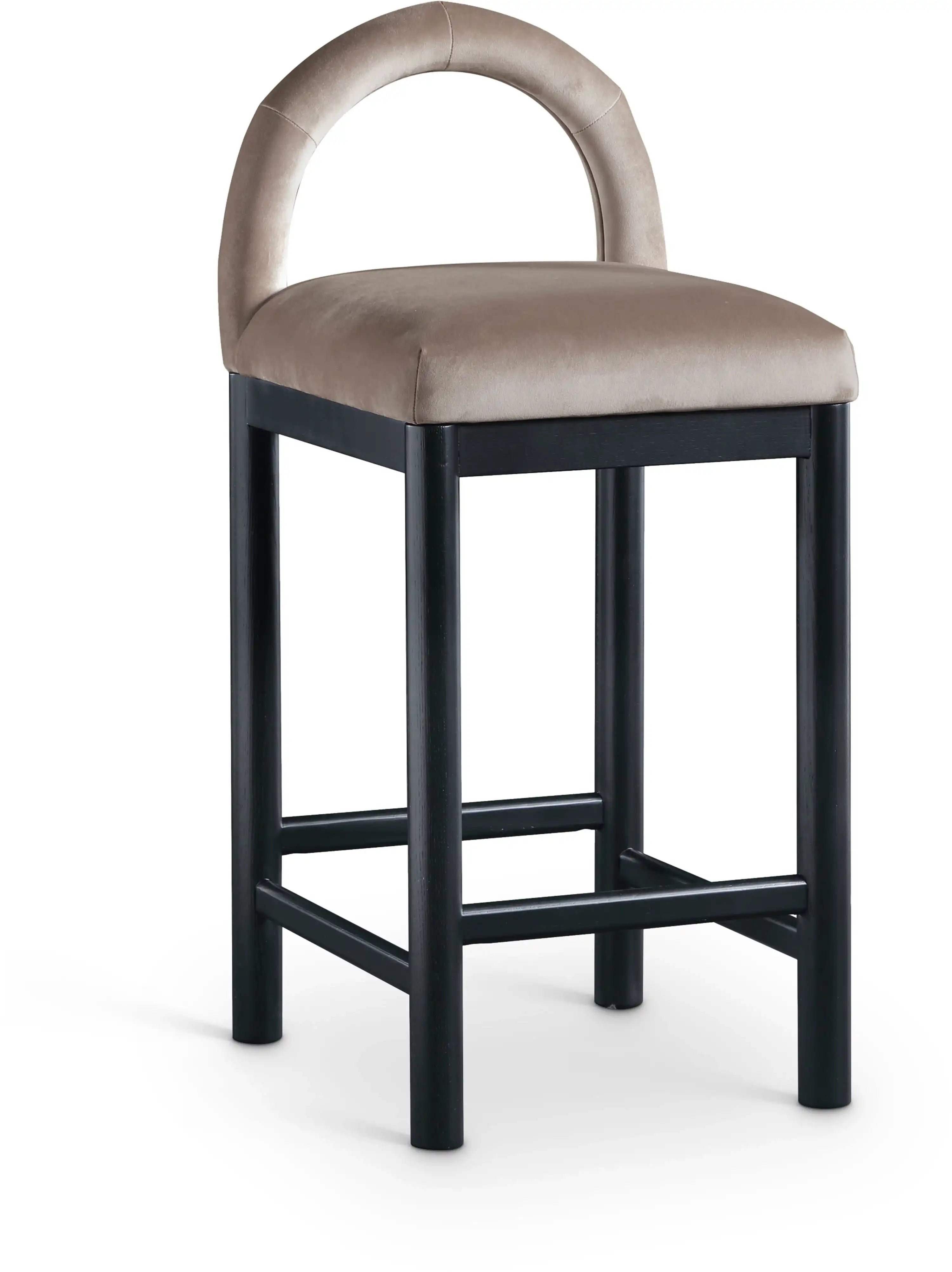 Conrad - Velvet Counter Stool With Black Legs - Best Buy Furniture