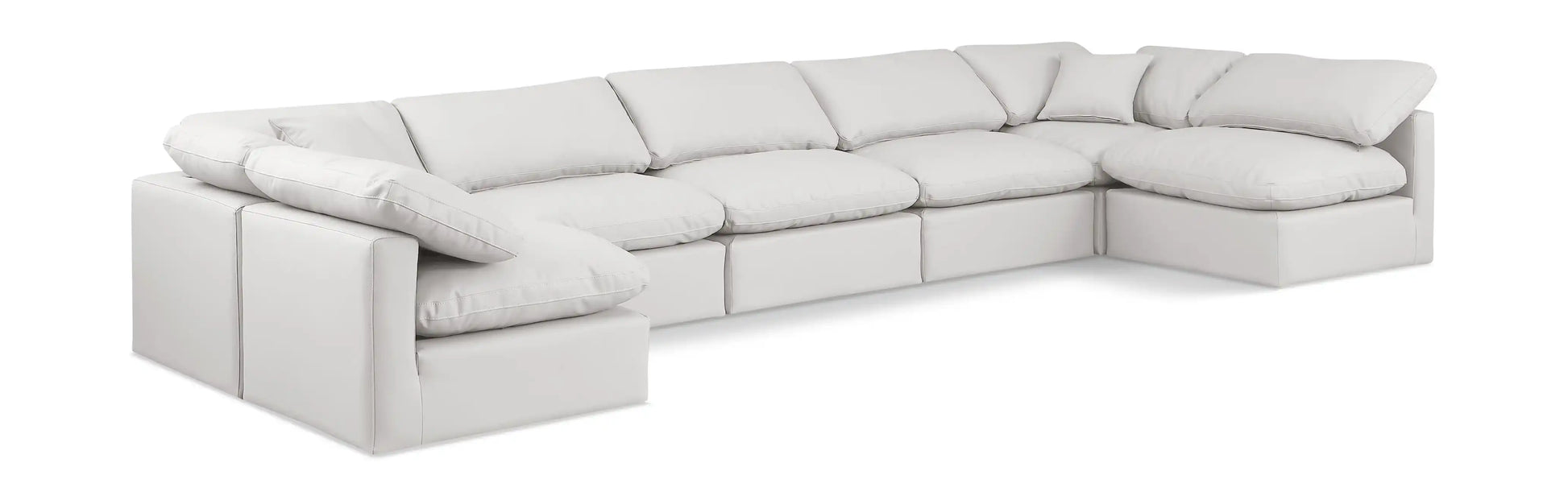 Indulge - Faux Leather 7 Piece Modular U-Shaped Sectional - Best Buy Furniture