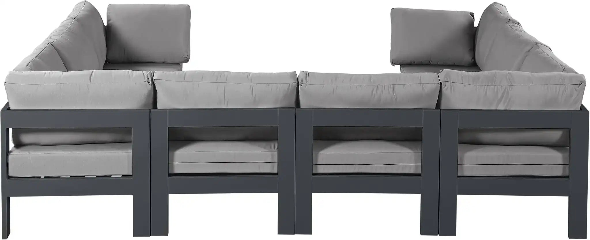 Nizuc - Outdoor Patio 8 Piece Modular Sectional With Gray Frame