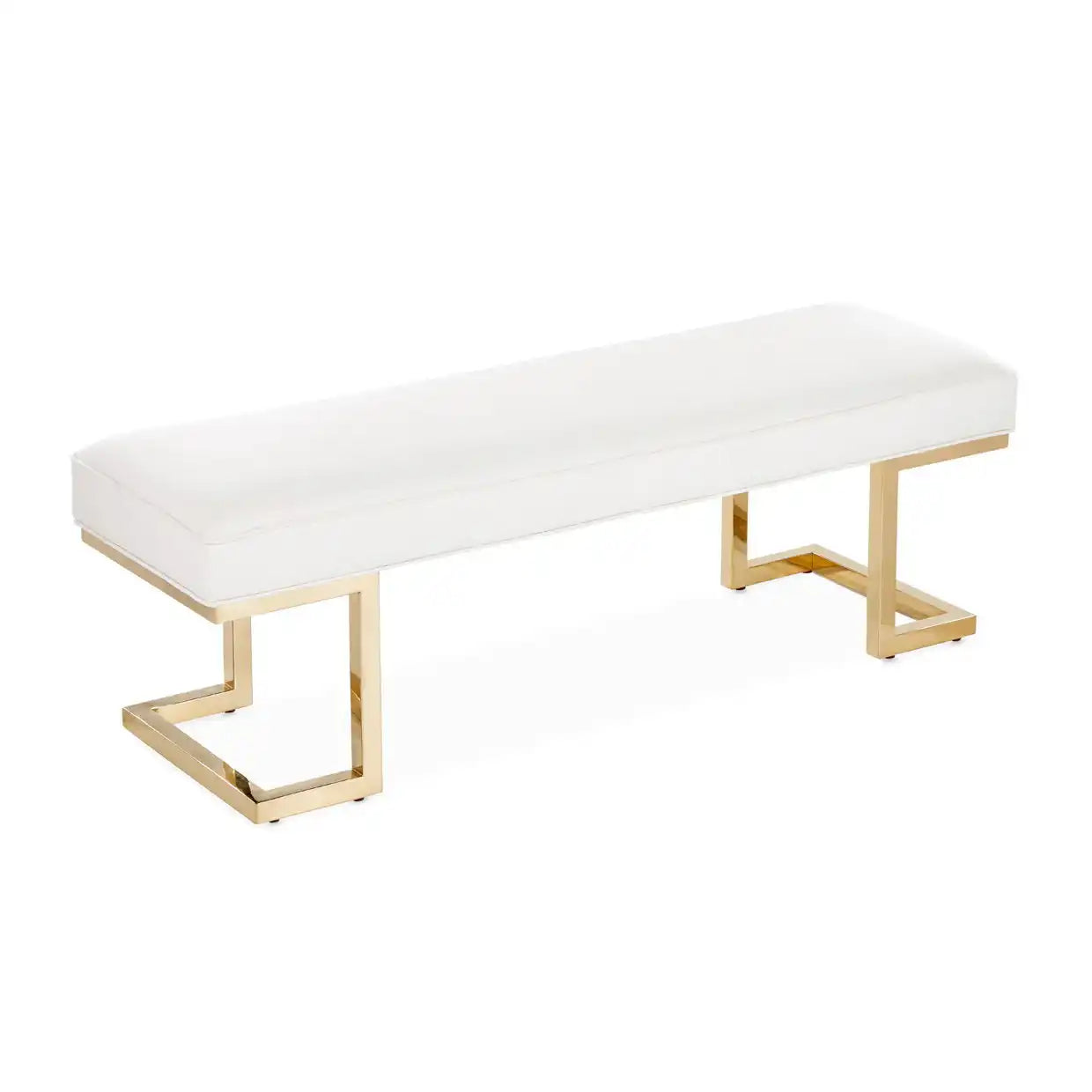 Belmont Place - Bed Bench - White / Gold - Best Buy Furniture