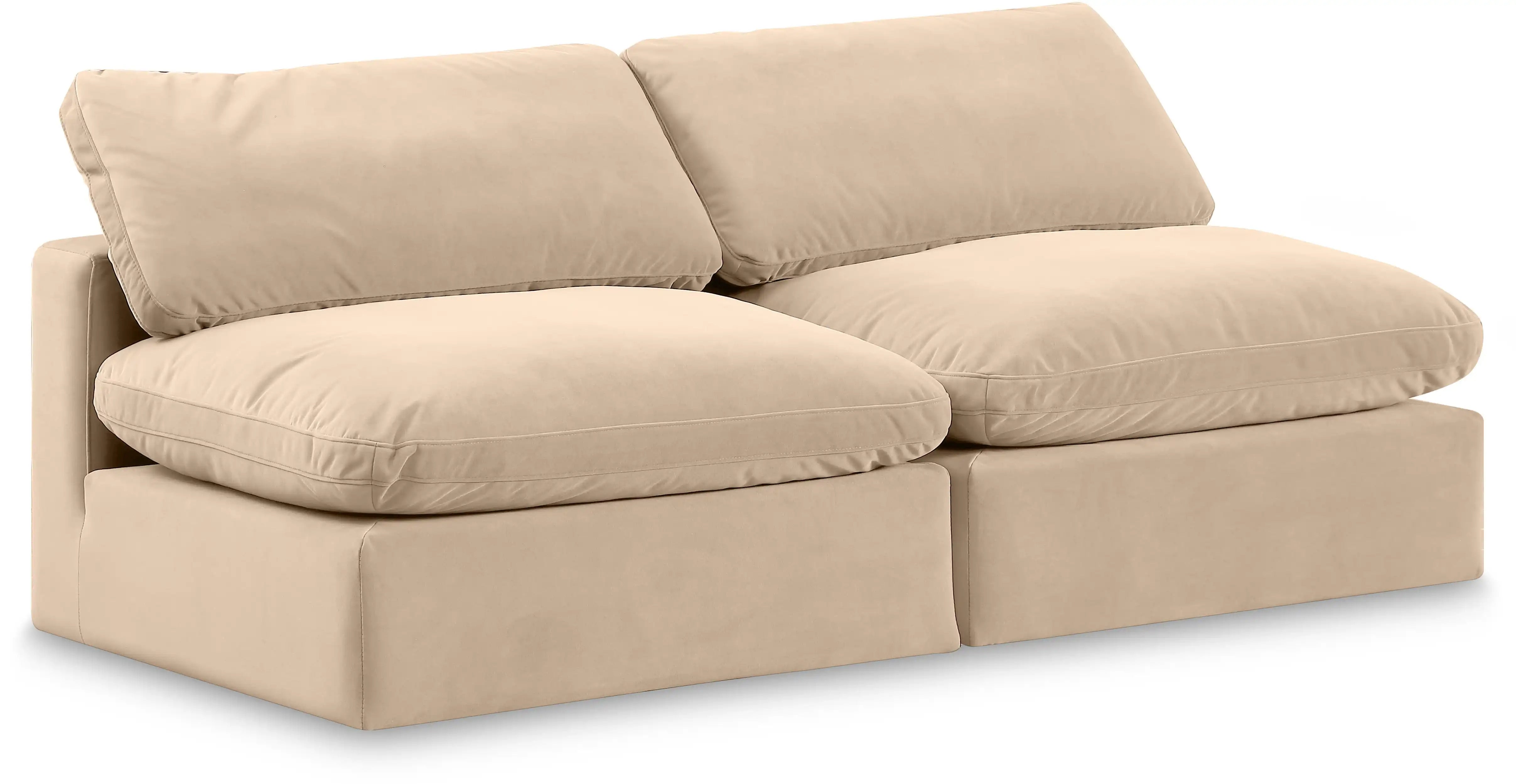 Comfy - Velvet Modular Armless Sofa 2 Seats - Best Buy Furniture