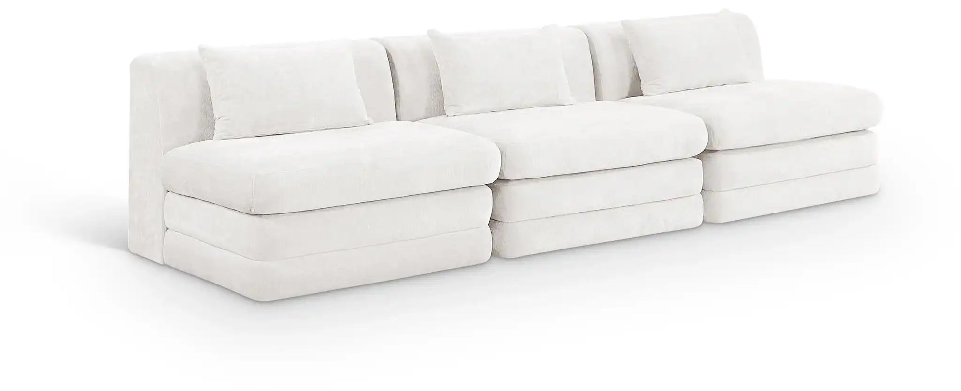Stellar - 3 Piece 114" Upholstered Modular Armless Sofa - Best Buy Furniture