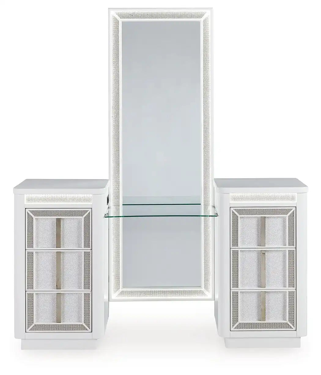Chalanna - Vanity With Mirror - White - Best Buy Furniture