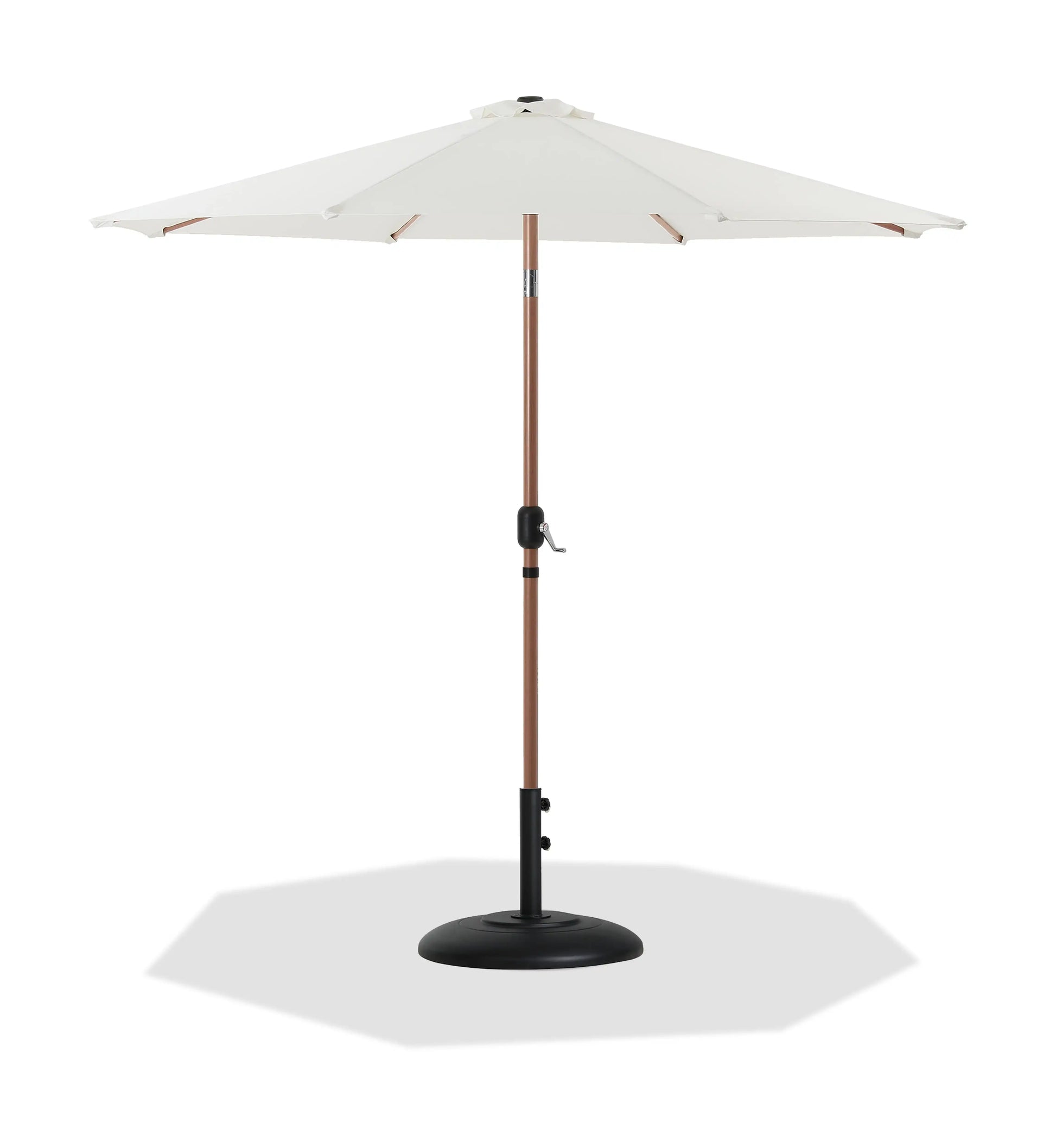 Fiji - Aluminum Patio Umbrella With Round Black And Teak Base - Best Buy Furniture