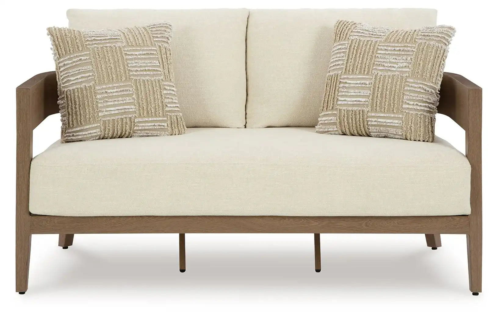 Serene Bay - Loveseat With Cushion - Dark Brown / White - Best Buy Furniture