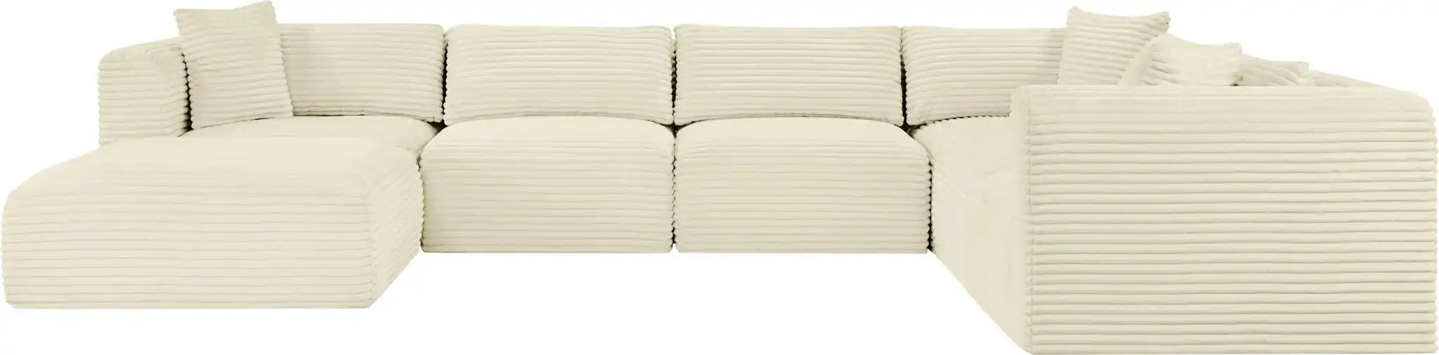Shaggy - 7 Piece Modular U-Shaped Sectional With Ottoman