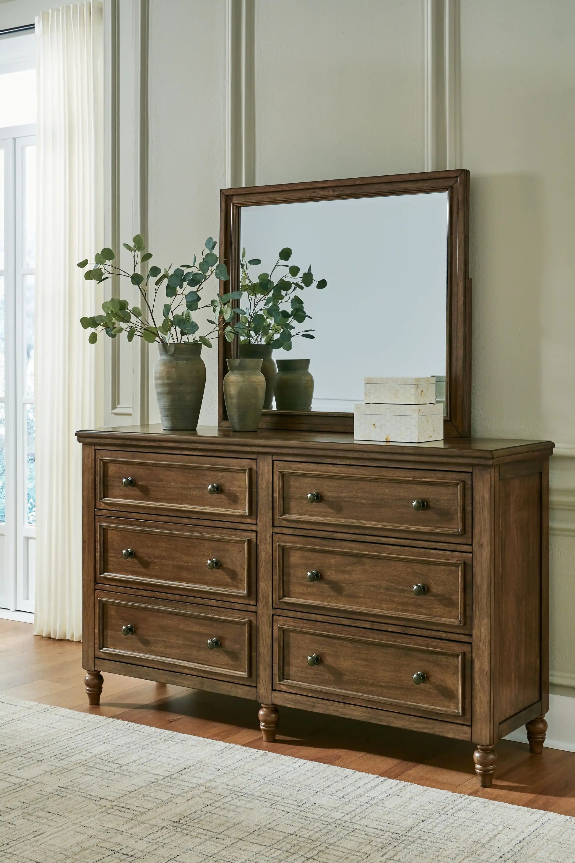 Sturlayne - Dresser And Mirror - Brown - Best Buy Furniture