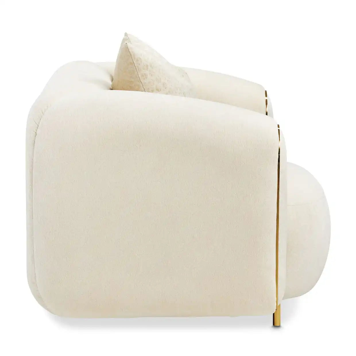 Sassani - Accent Chair - Crepe / Gold - Best Buy Furniture