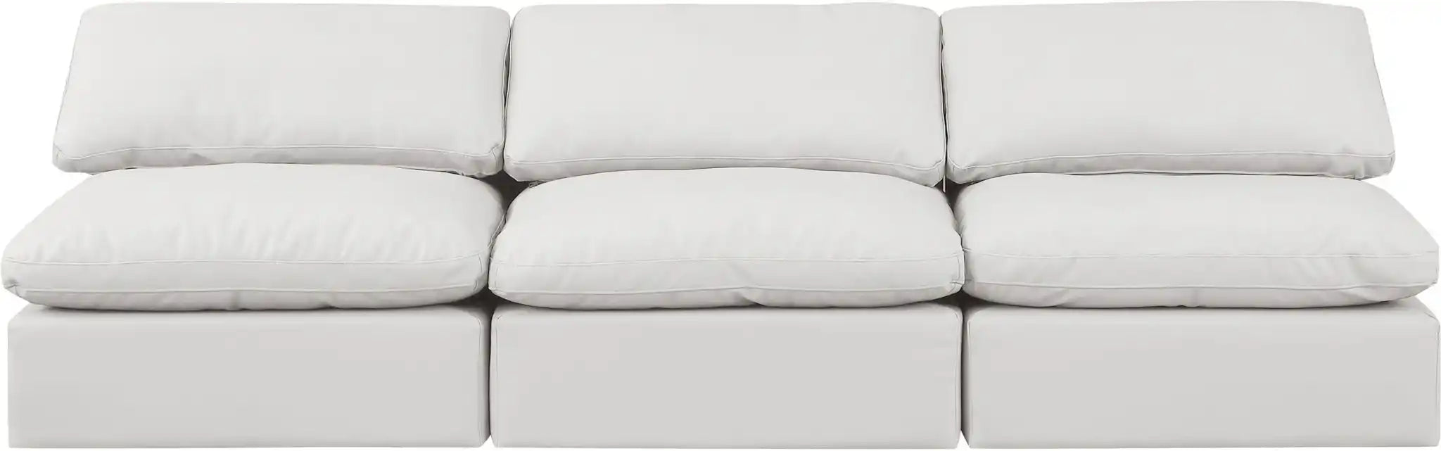 Indulge - Faux Leather 3 Seat Modular Armless Sofa