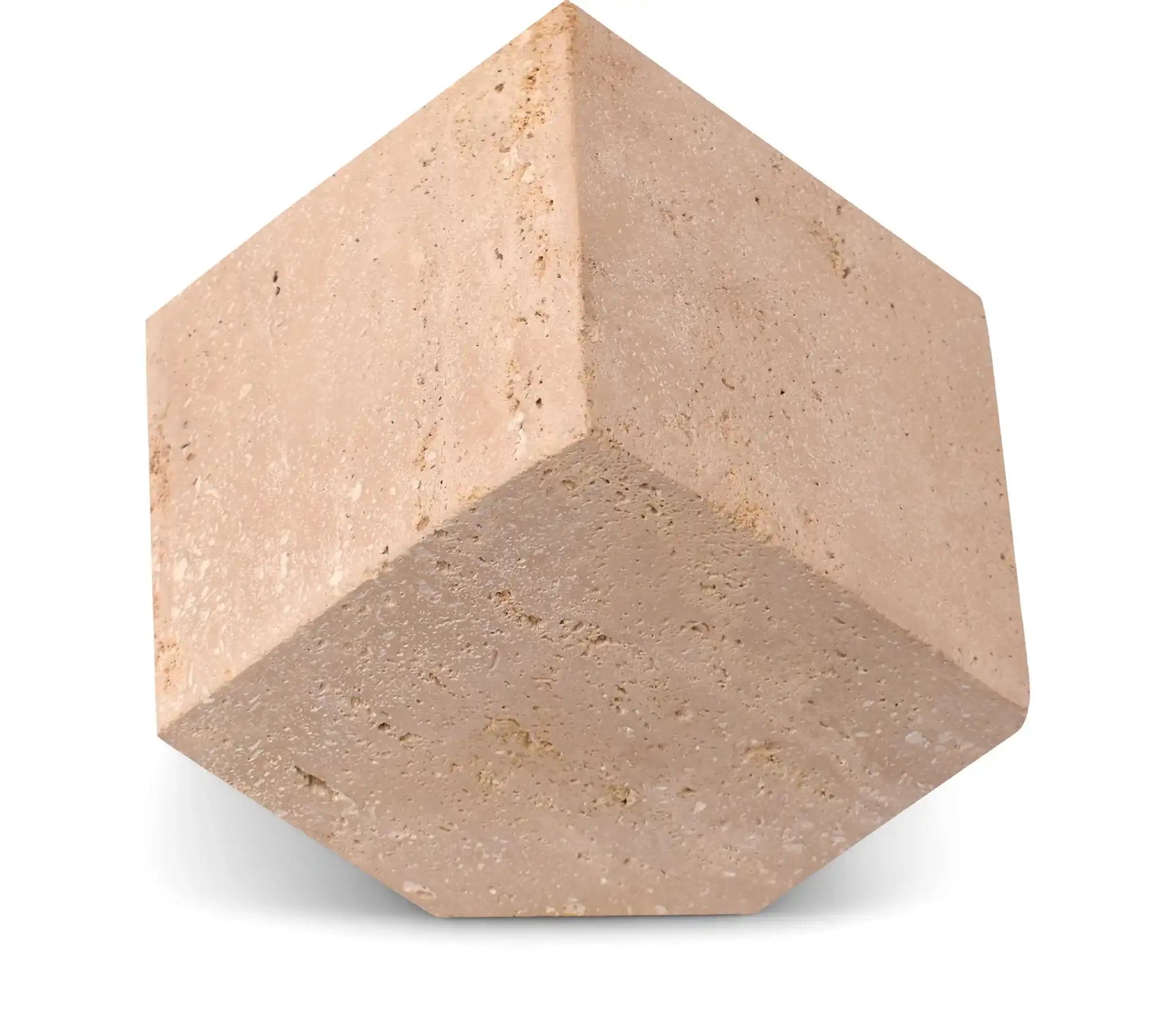 Block - Travertine Decorative Cube - Natural - Best Buy Furniture