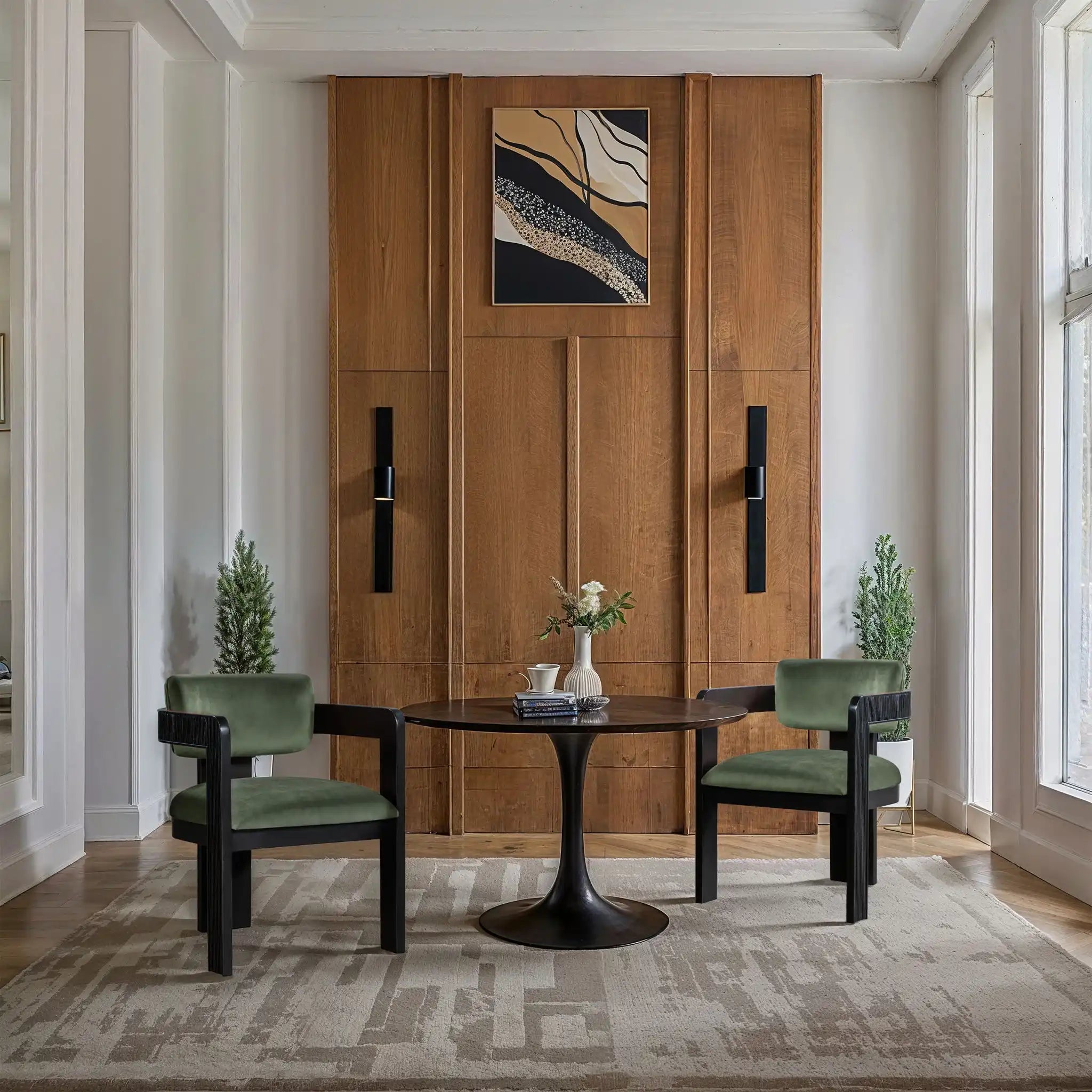 Sacha - Velvet Dining Chair With Black Base (Set of 2)