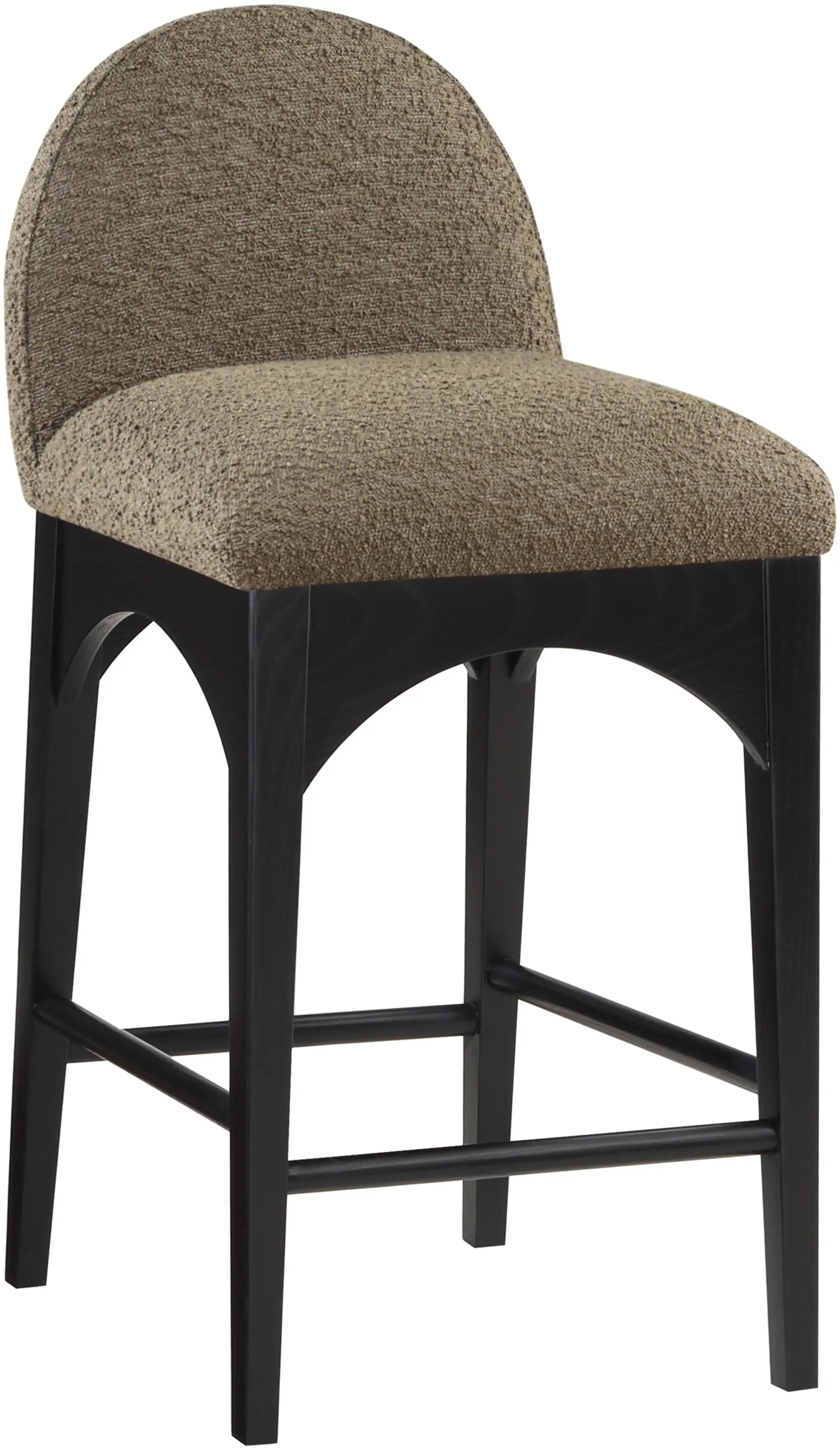Waldorf - Boucle Stool With Black Legs - Best Buy Furniture