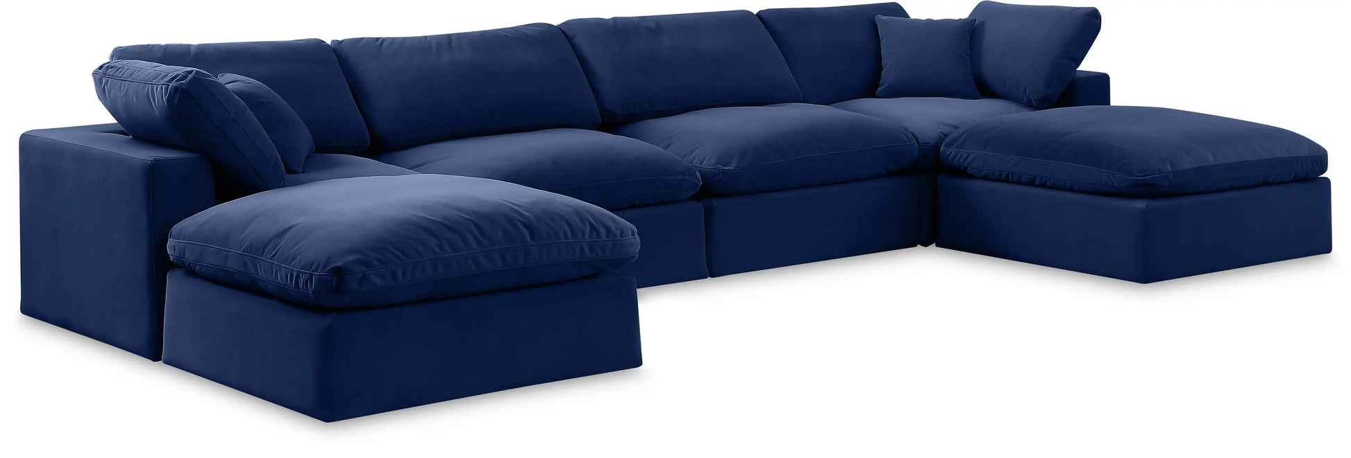 Comfy - 6 Piece Velvet Modular Double Chaise Sectional - Best Buy Furniture