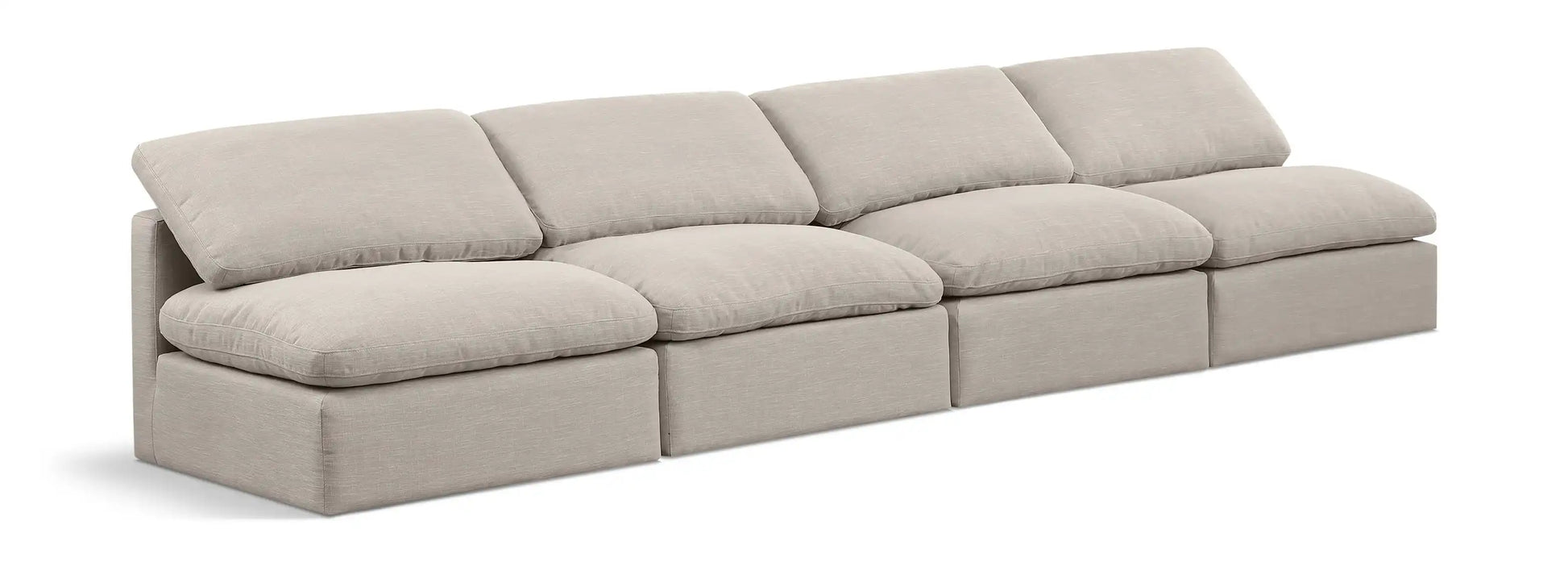 Indulge - Linen 4 Seat Modular Armless Sofa - Best Buy Furniture