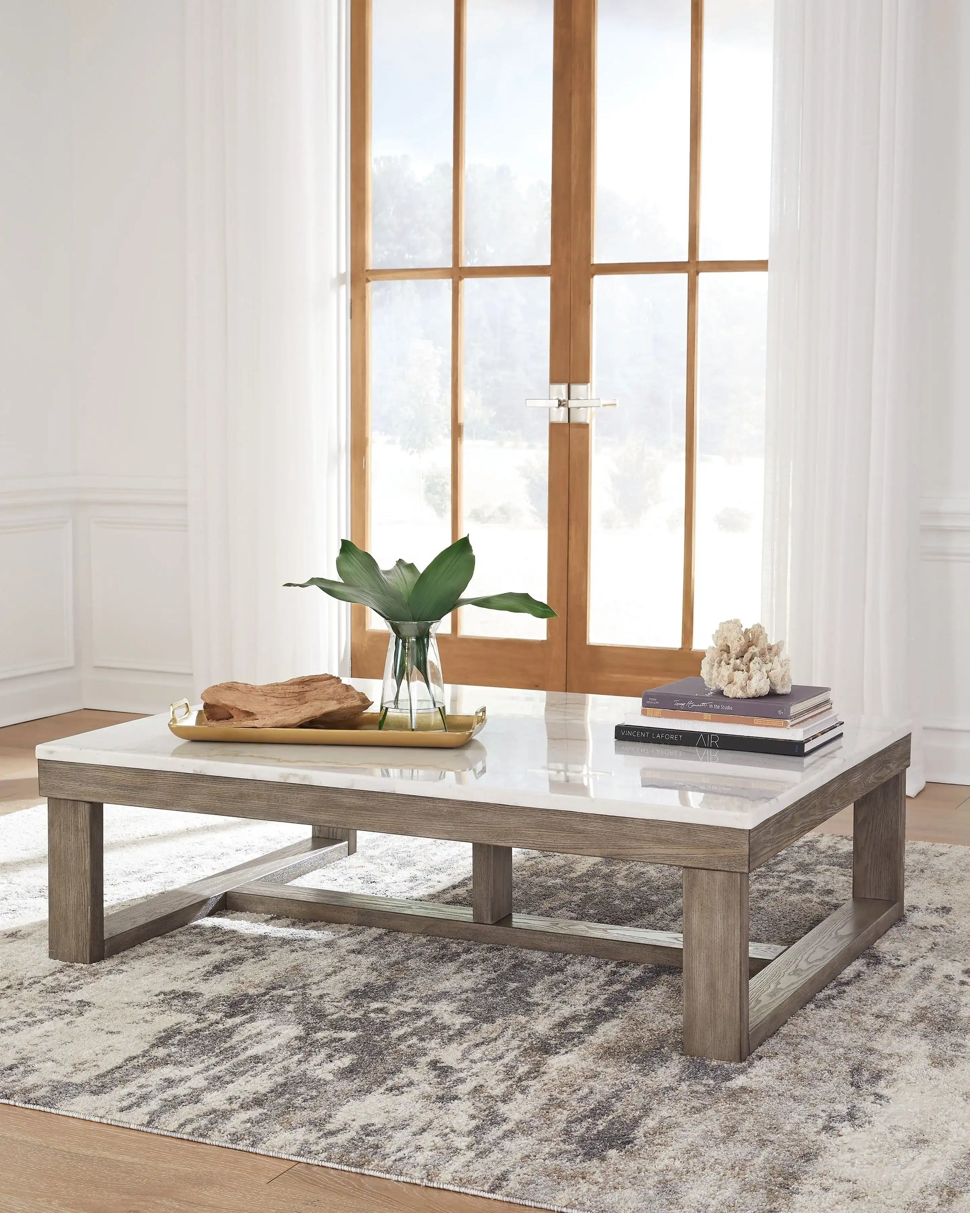 Loyaska - Rectangular Cocktail Table - Brown / Ivory - Best Buy Furniture