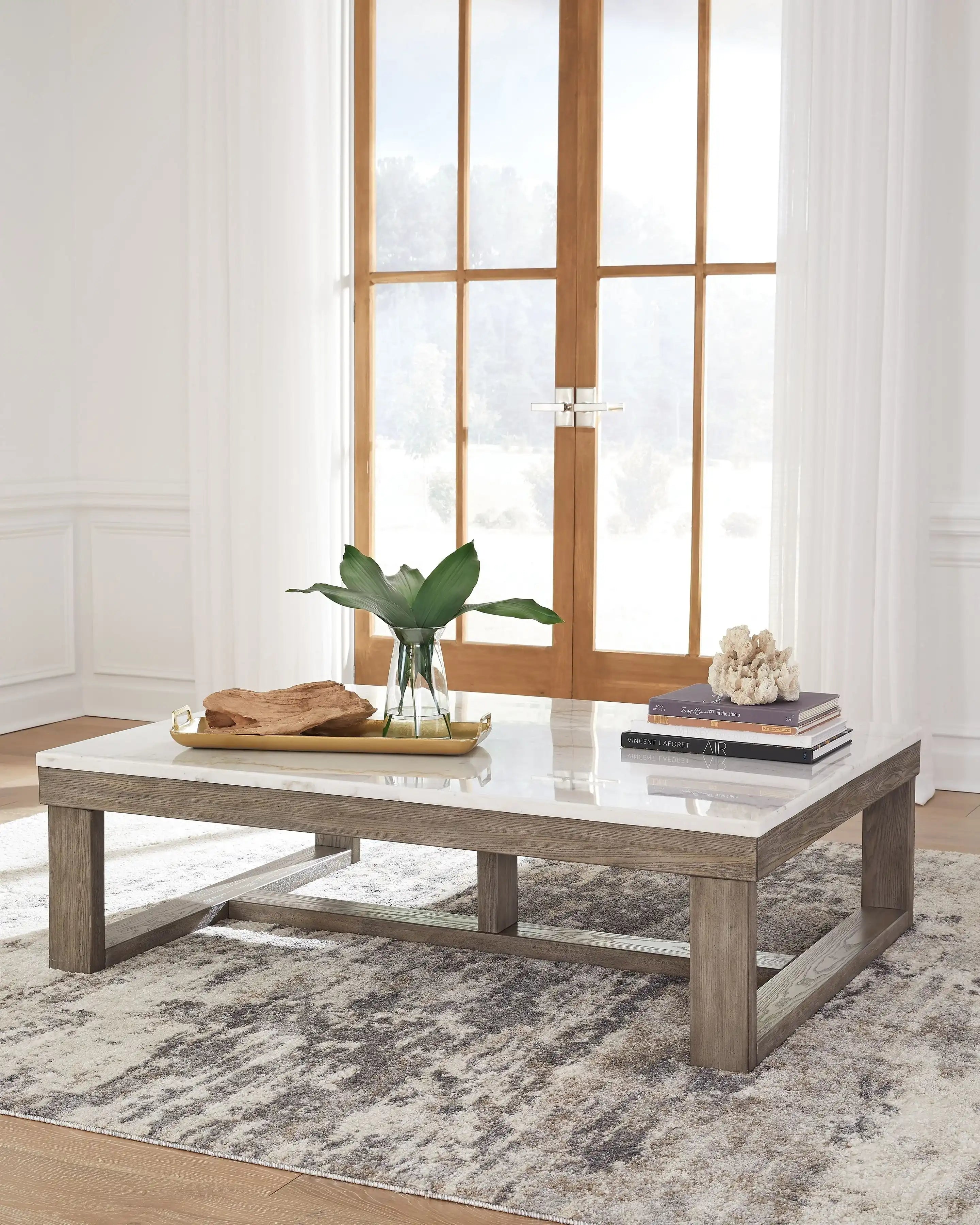 Loyaska - Rectangular Cocktail Table - Brown / Ivory - Best Buy Furniture