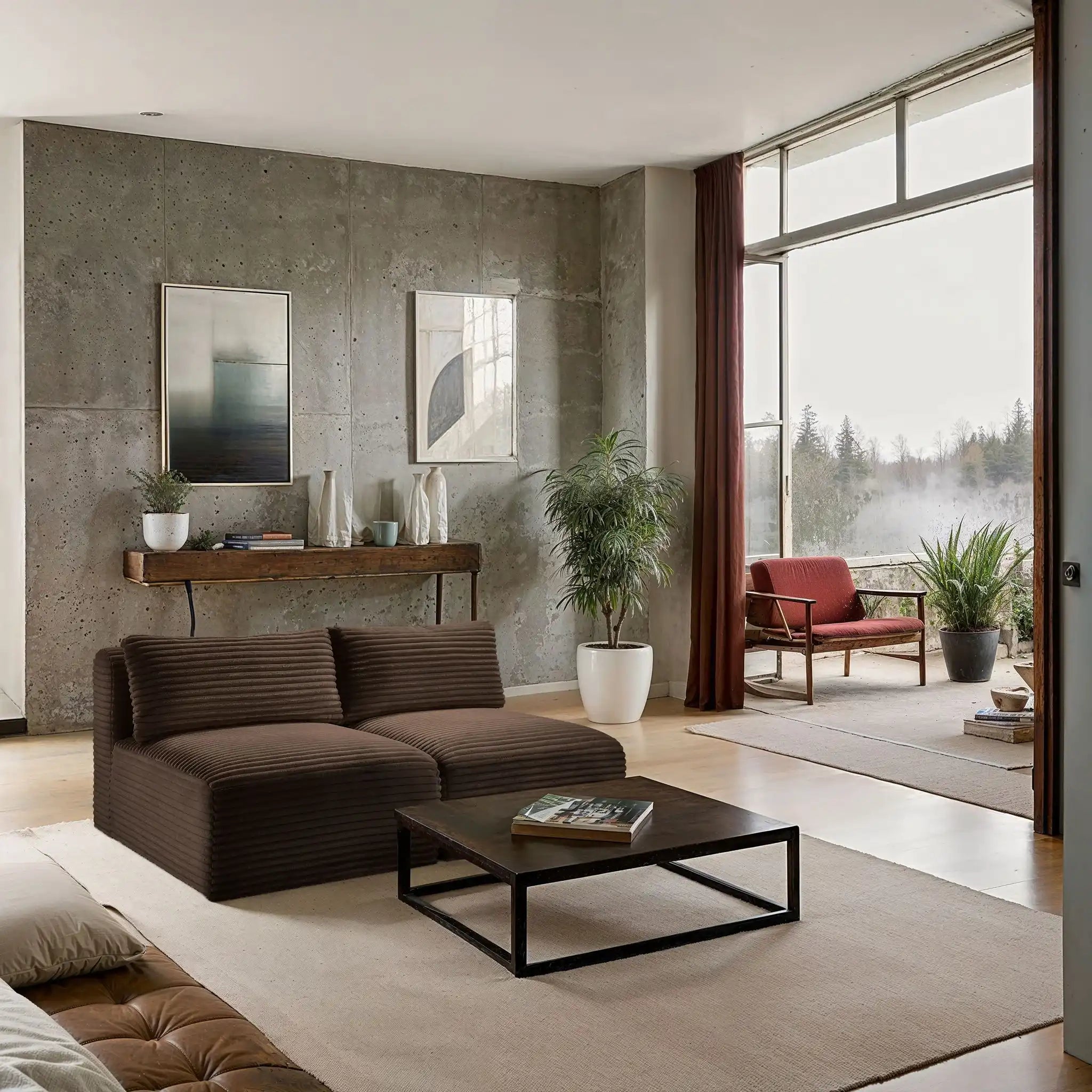 Shaggy - 2 Seat Modular Armless Sofa