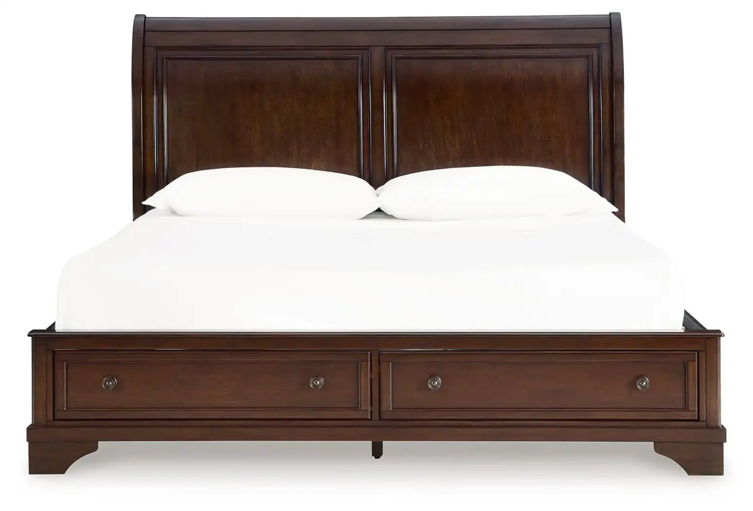 Trellington - King Sleigh Storage Bed - Brown - Best Buy Furniture