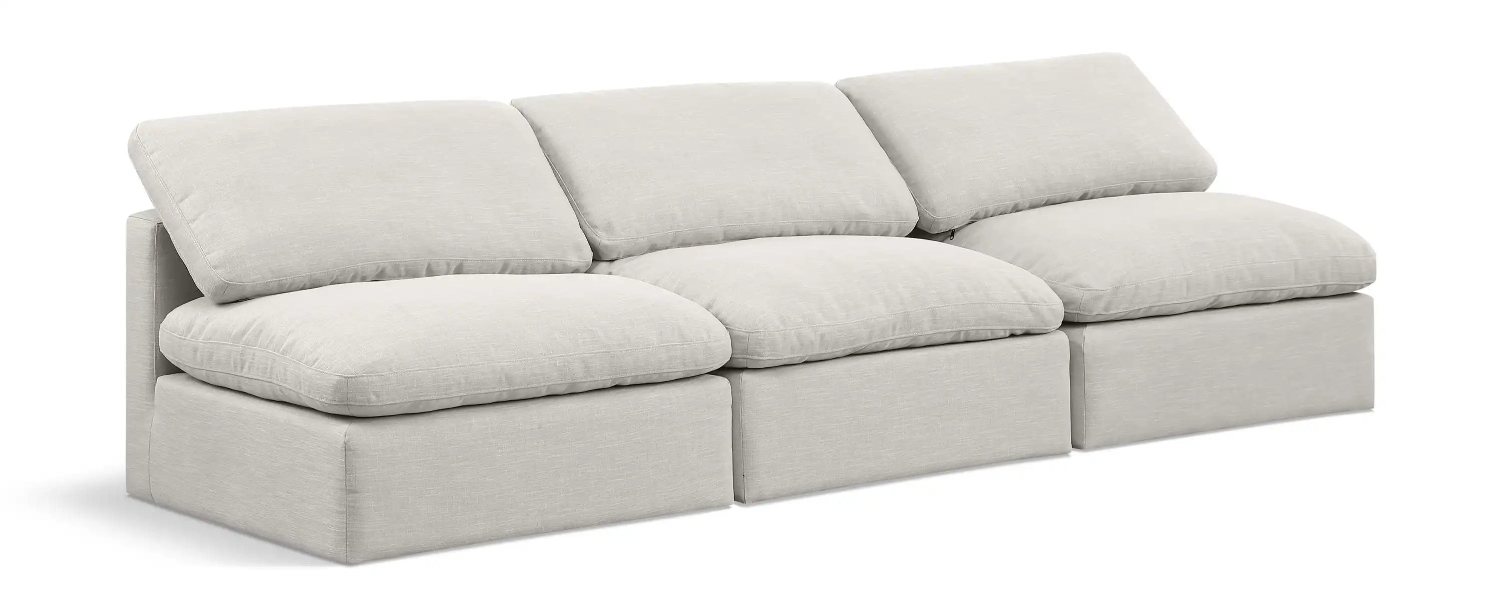 Indulge - Linen 3 Seat Modular Armless Sofa - Best Buy Furniture
