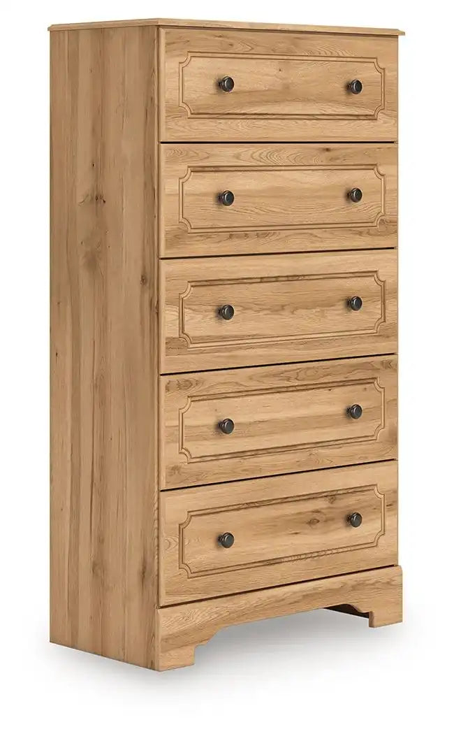 Aleaport - Five Drawer Chest - Warm Brown - Best Buy Furniture
