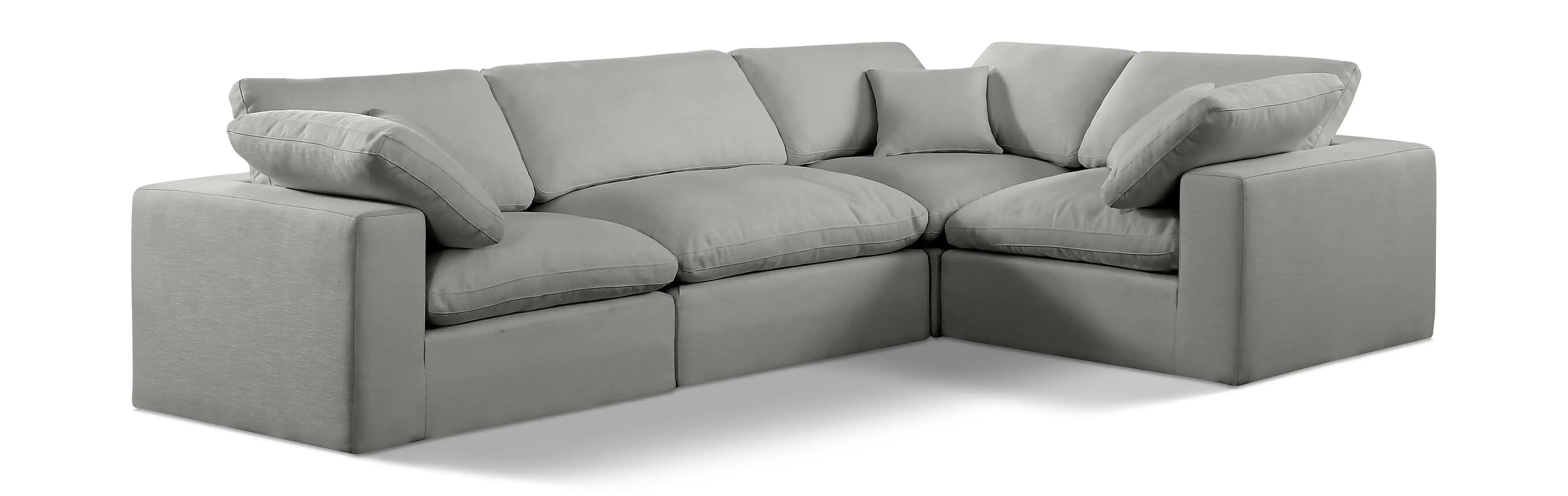 Comfy - 4 Piece Linen Fabric Modular Sectional - Best Buy Furniture