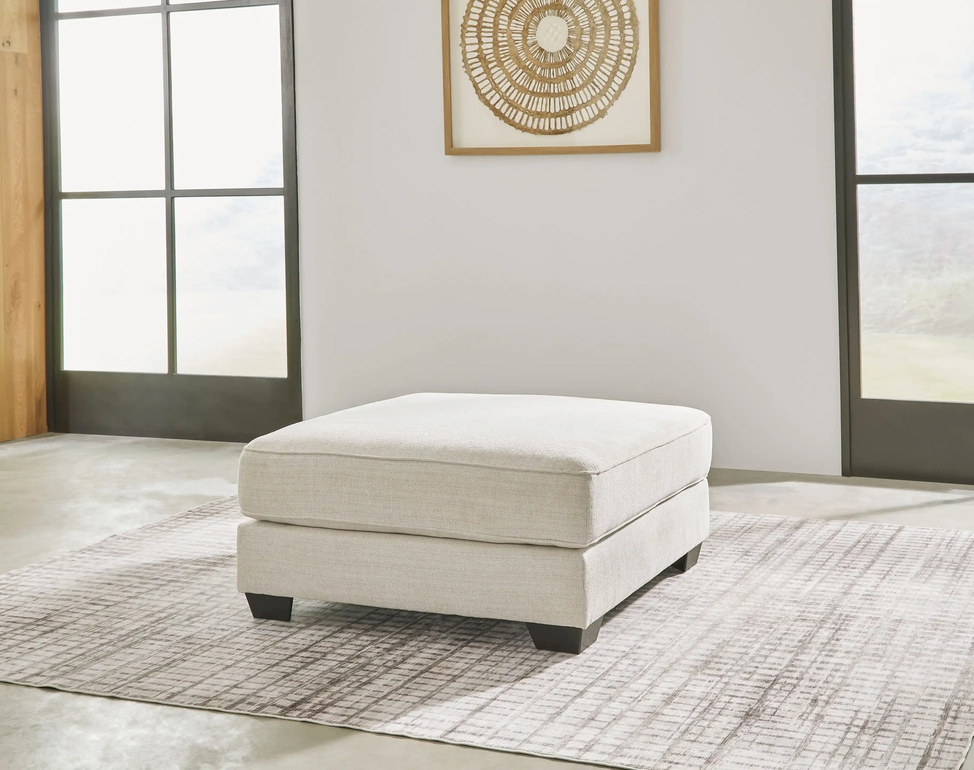 Lerenza - Oversized Accent Ottoman - Birch - Best Buy Furniture