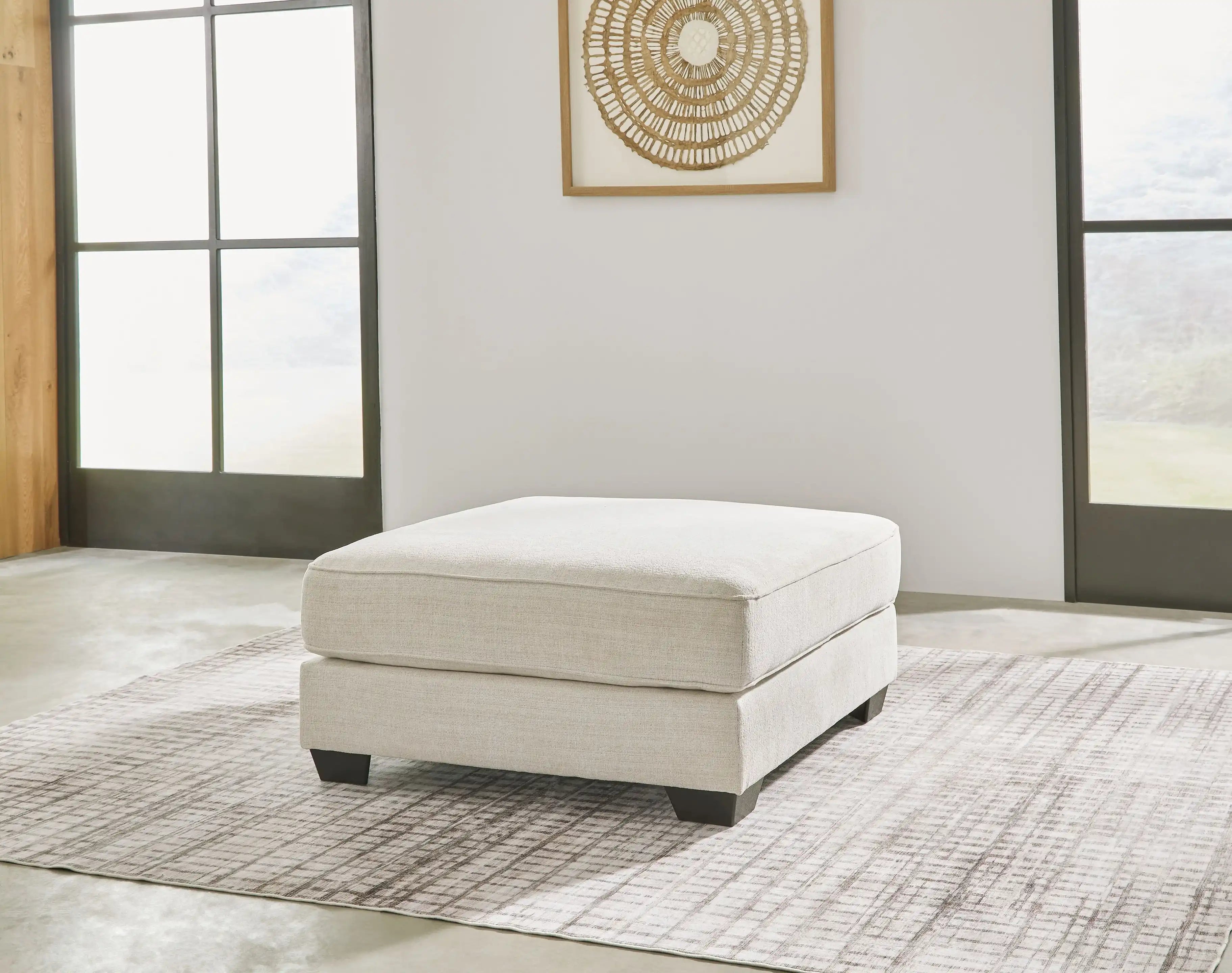 Lerenza - Oversized Accent Ottoman - Birch - Best Buy Furniture