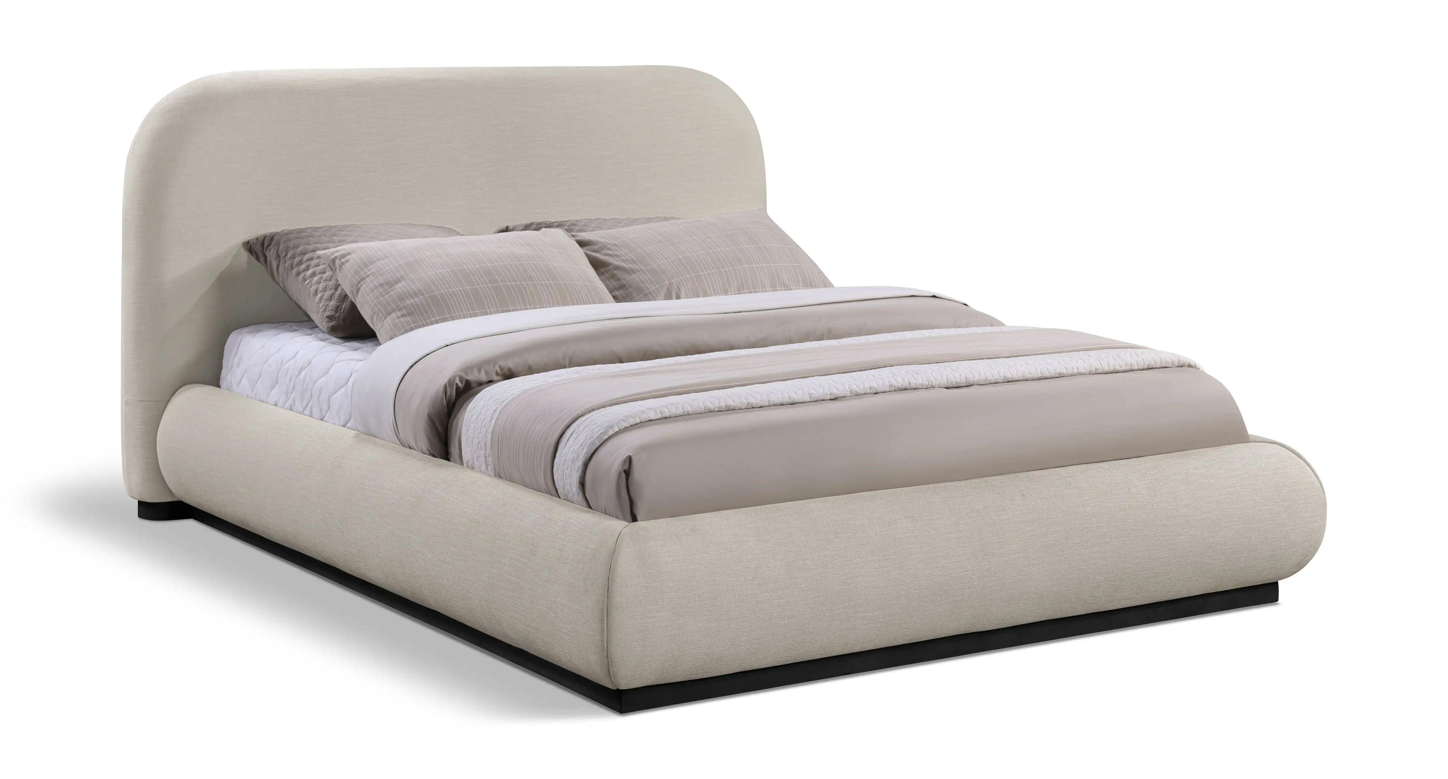 Vaughn - Chenille Bed With Black Base - Best Buy Furniture