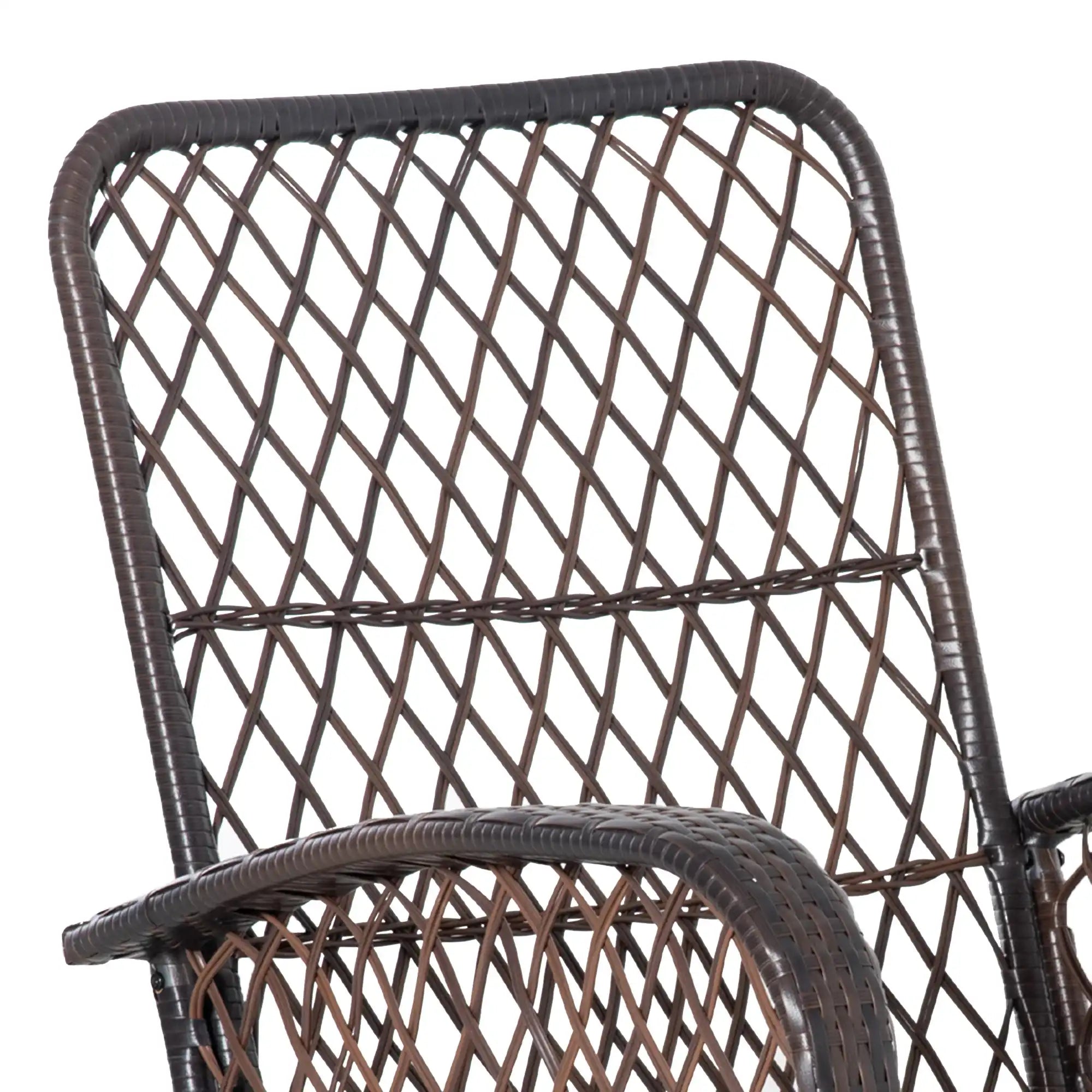 Outsunny Outdoor Wicker Rocking Chair with Wide Seat, Thick, Soft Cushion - Best Buy Furniture
