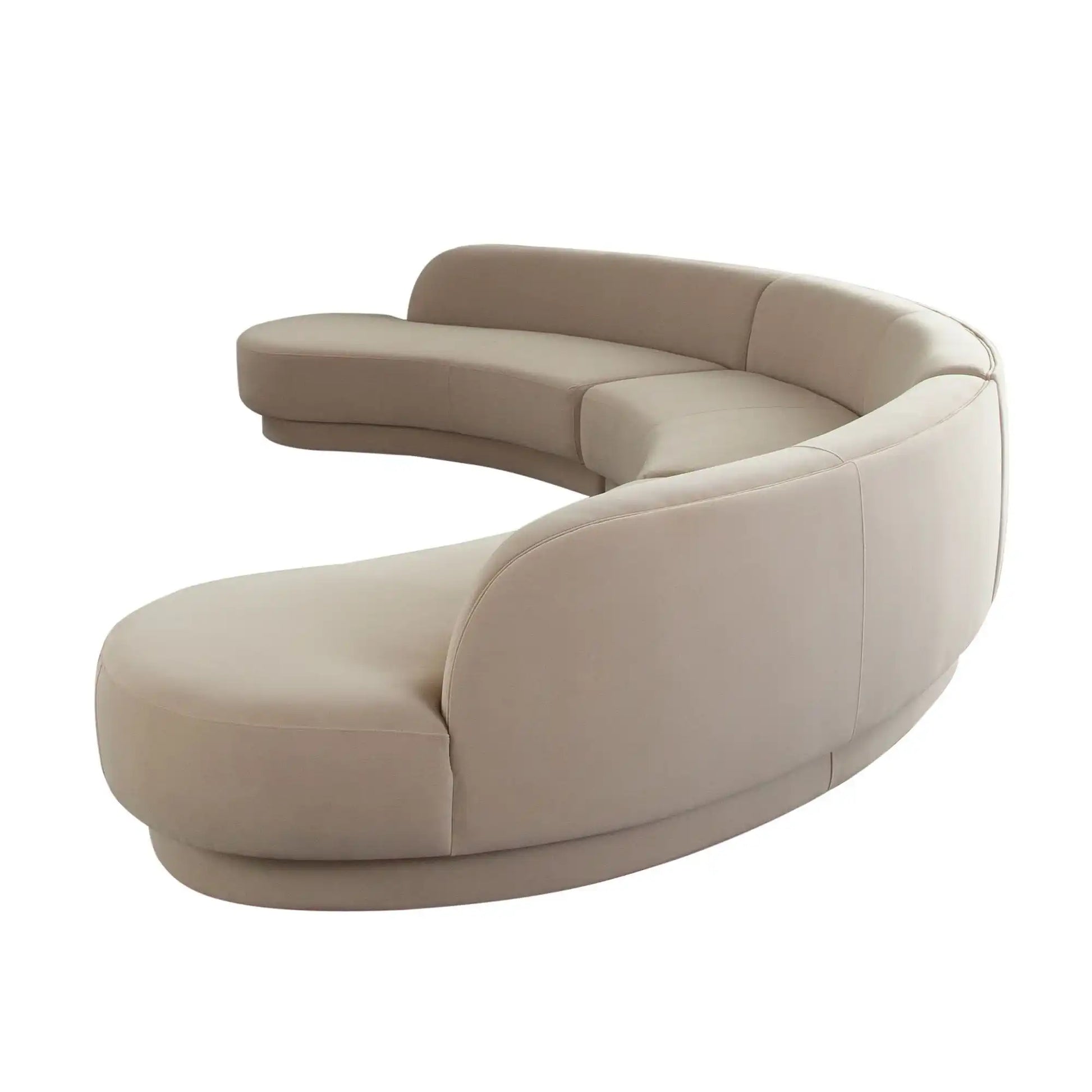 Zelda 3 Piece Sectional | Light Camel Performance Velvet Sectional Sofa - Best Buy Furniture