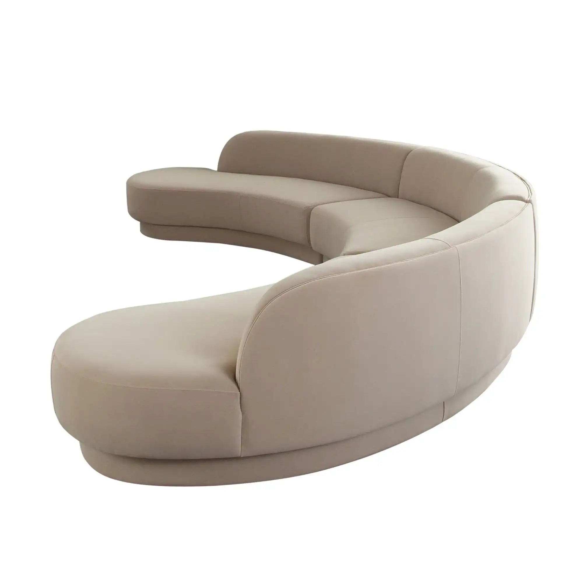 Zelda 3 Piece Sectional | Light Camel Performance Velvet Sectional Sofa - Best Buy Furniture