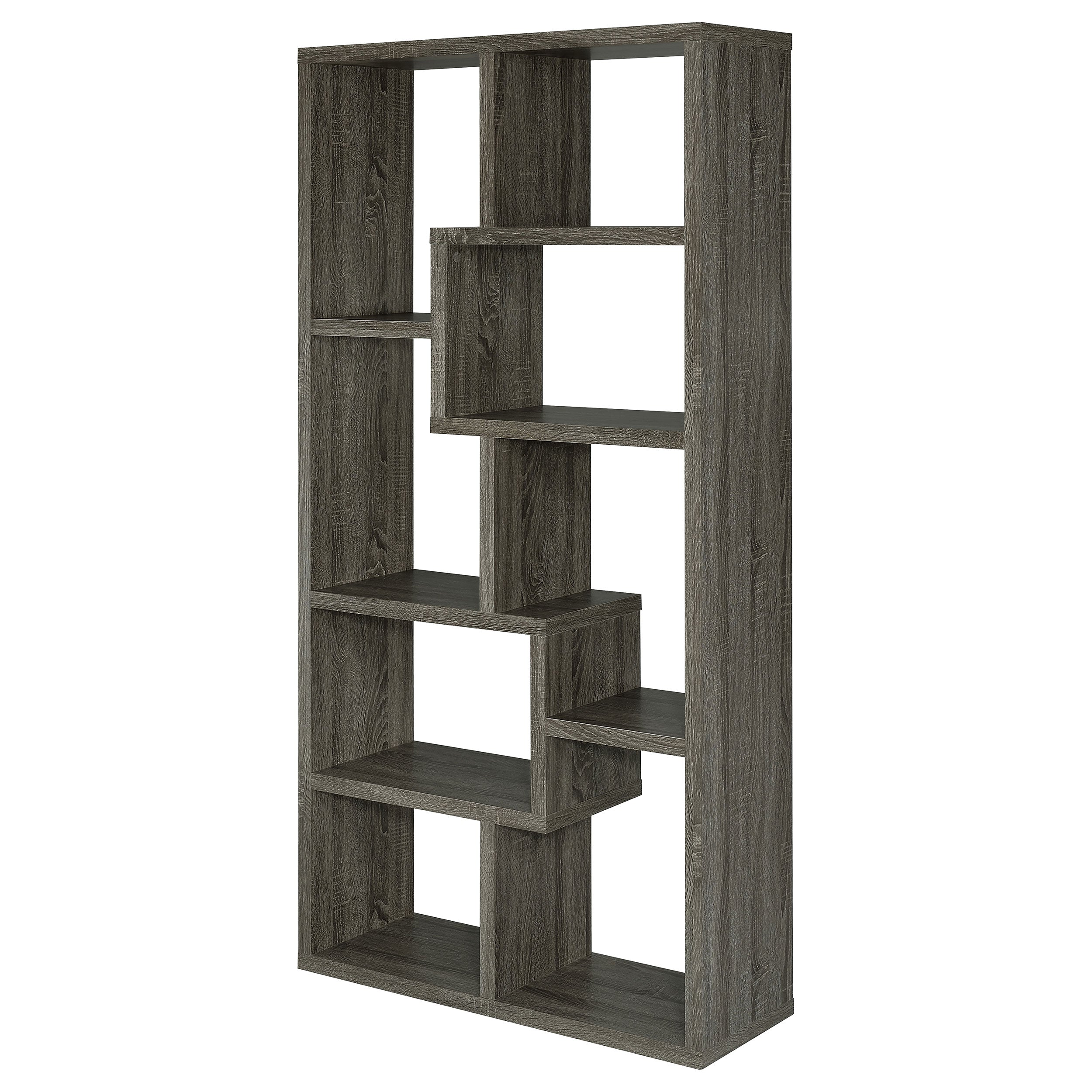 Theo 71-inch 6-shelf Bookshelf Weathered Grey-CoasterEveryday