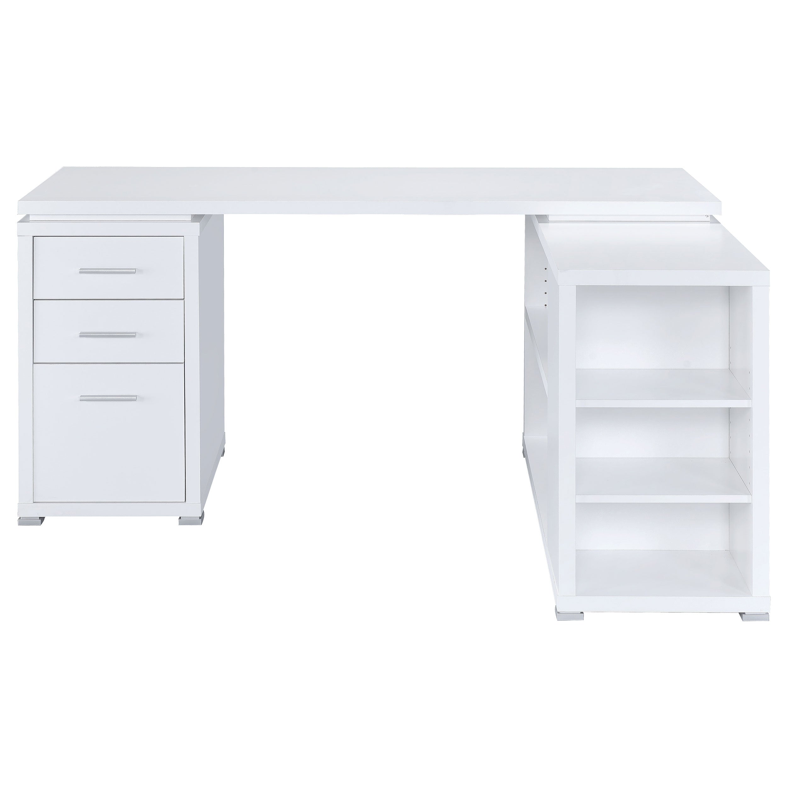 Yvette 60-inch 3-drawer L-Shape Computer Desk White-CoasterEveryday
