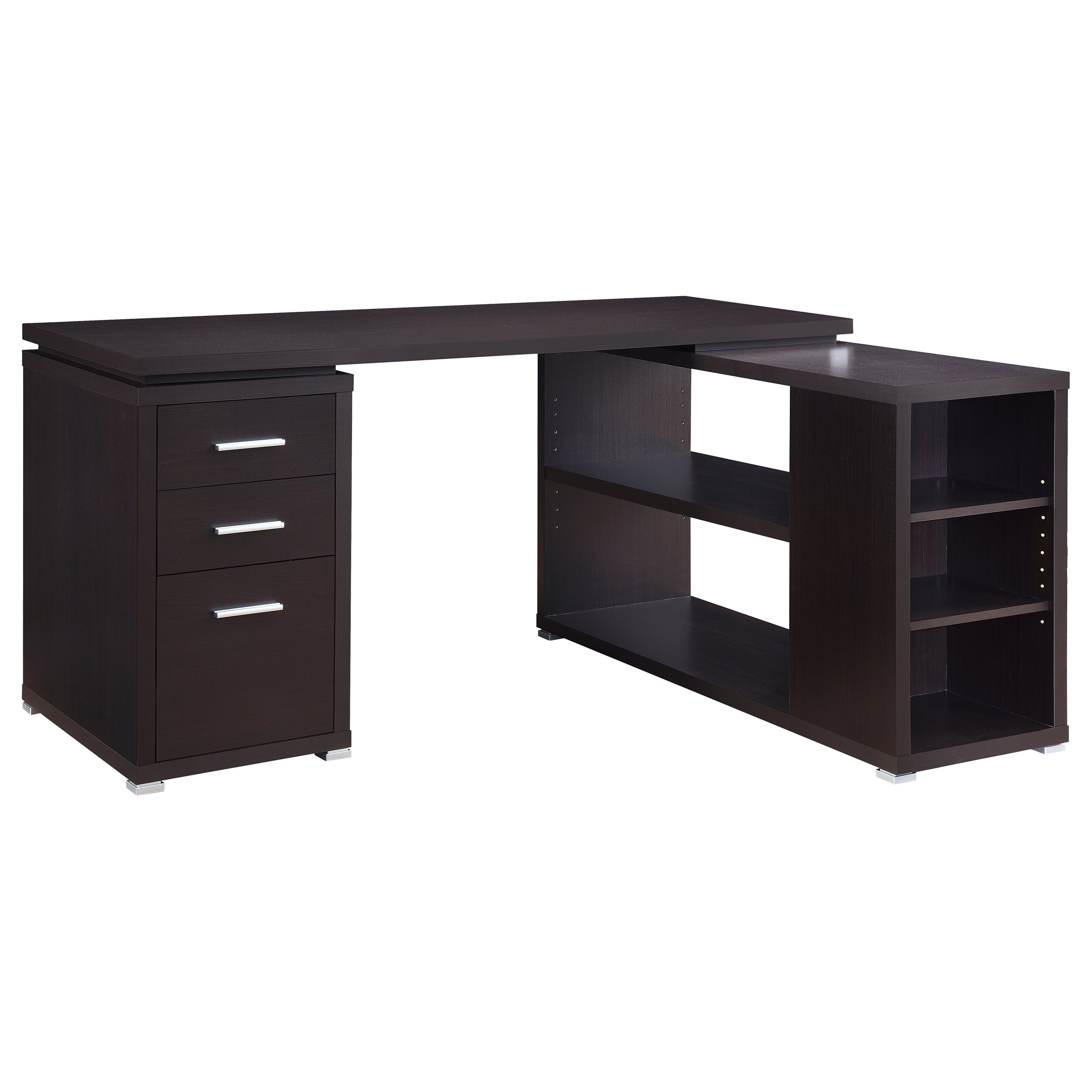 Yvette 60-inch 3-drawer L-Shape Computer Desk Cappuccino-CoasterEveryday