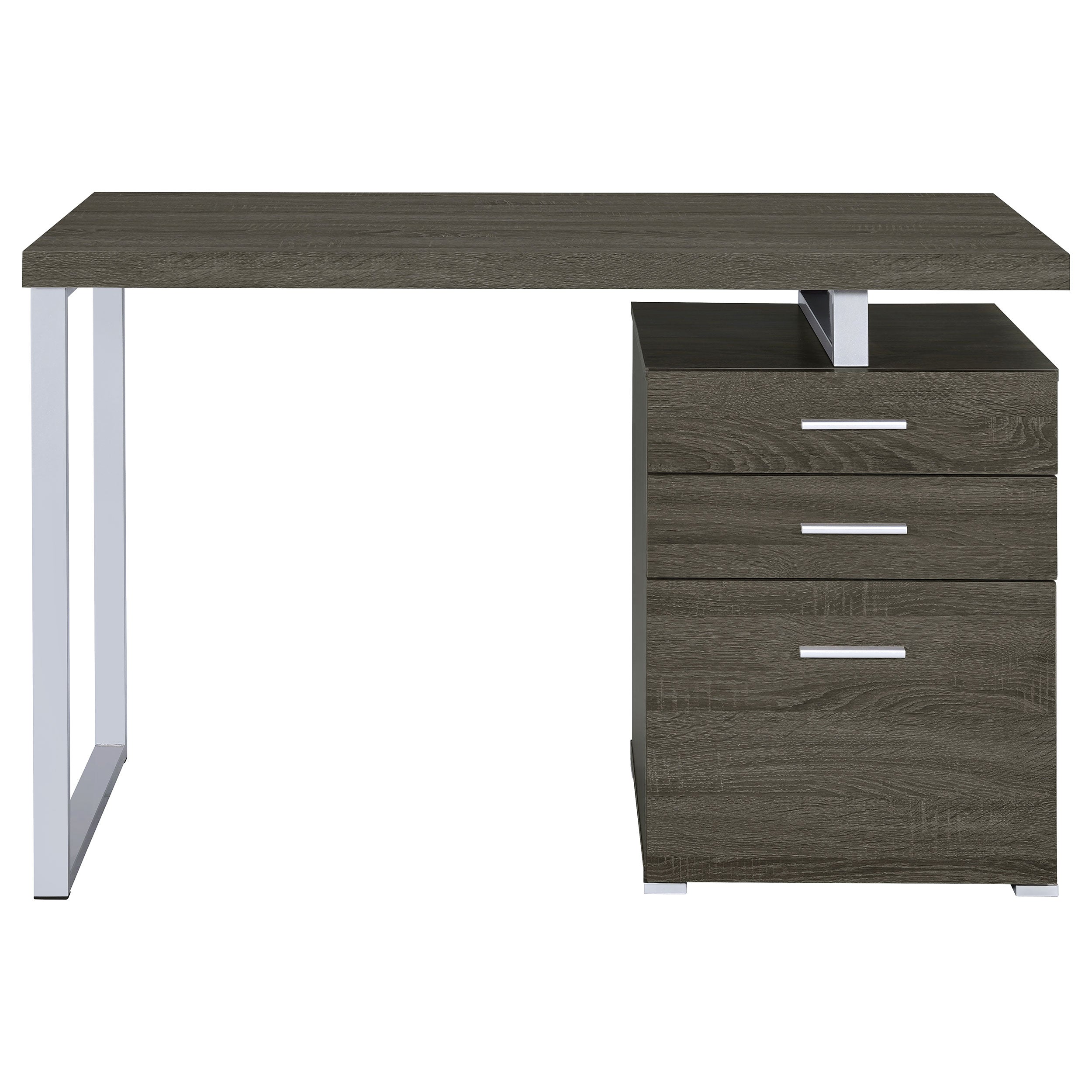 Brennan 47-inch 3-drawer Office Computer Desk Weathered Grey-CoasterEveryday