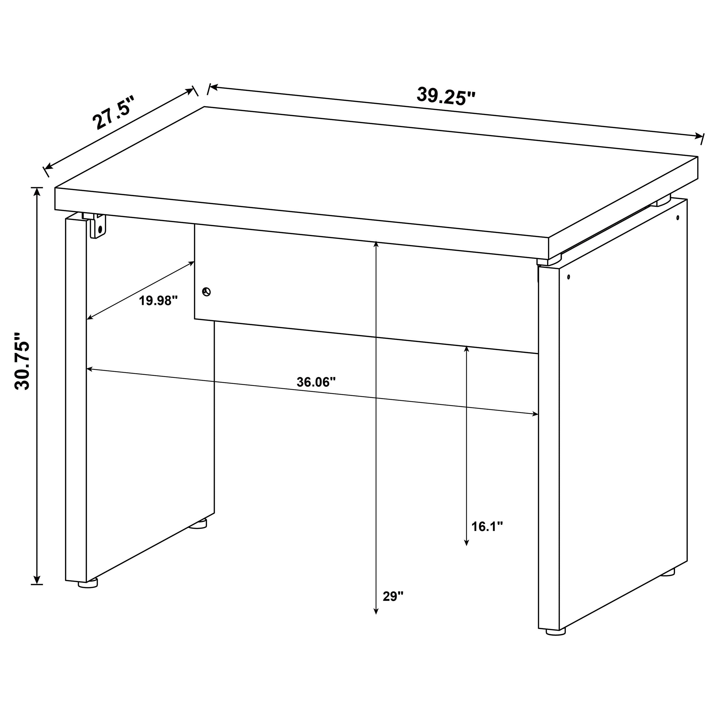 Skylar 39-inch Engineered Wood Writing Desk Cappuccino-CoasterEveryday