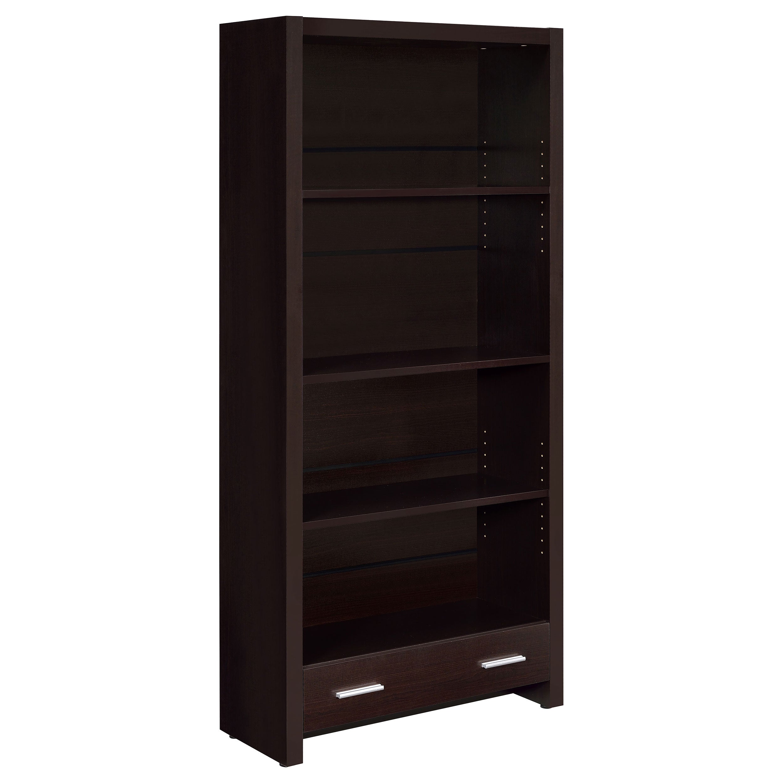 Skylar 71-inch 5-shelf Bookcase with Drawer Cappuccino-CoasterEveryday