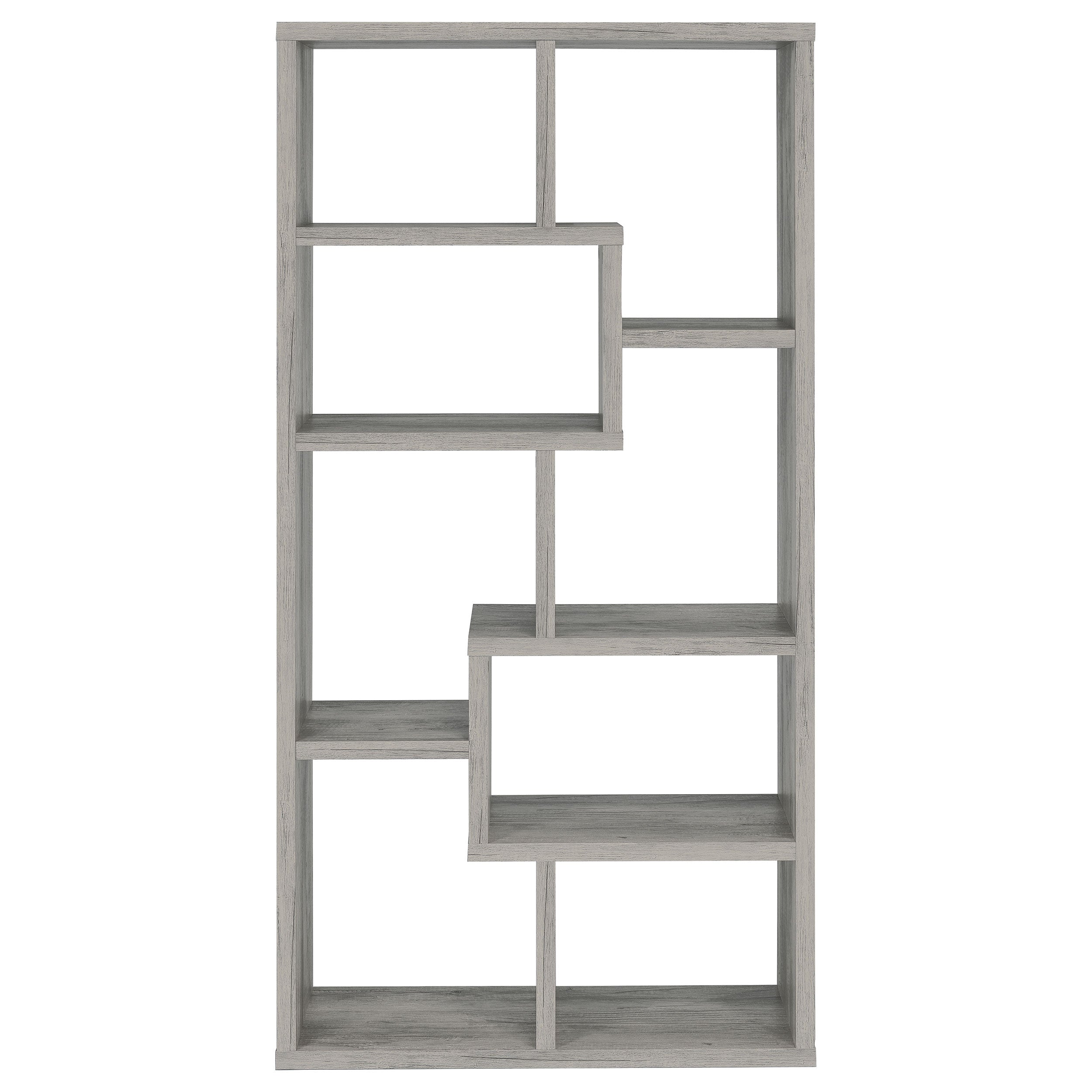 Theo 71-inch 6-shelf Bookshelf Grey Driftwood-CoasterEveryday