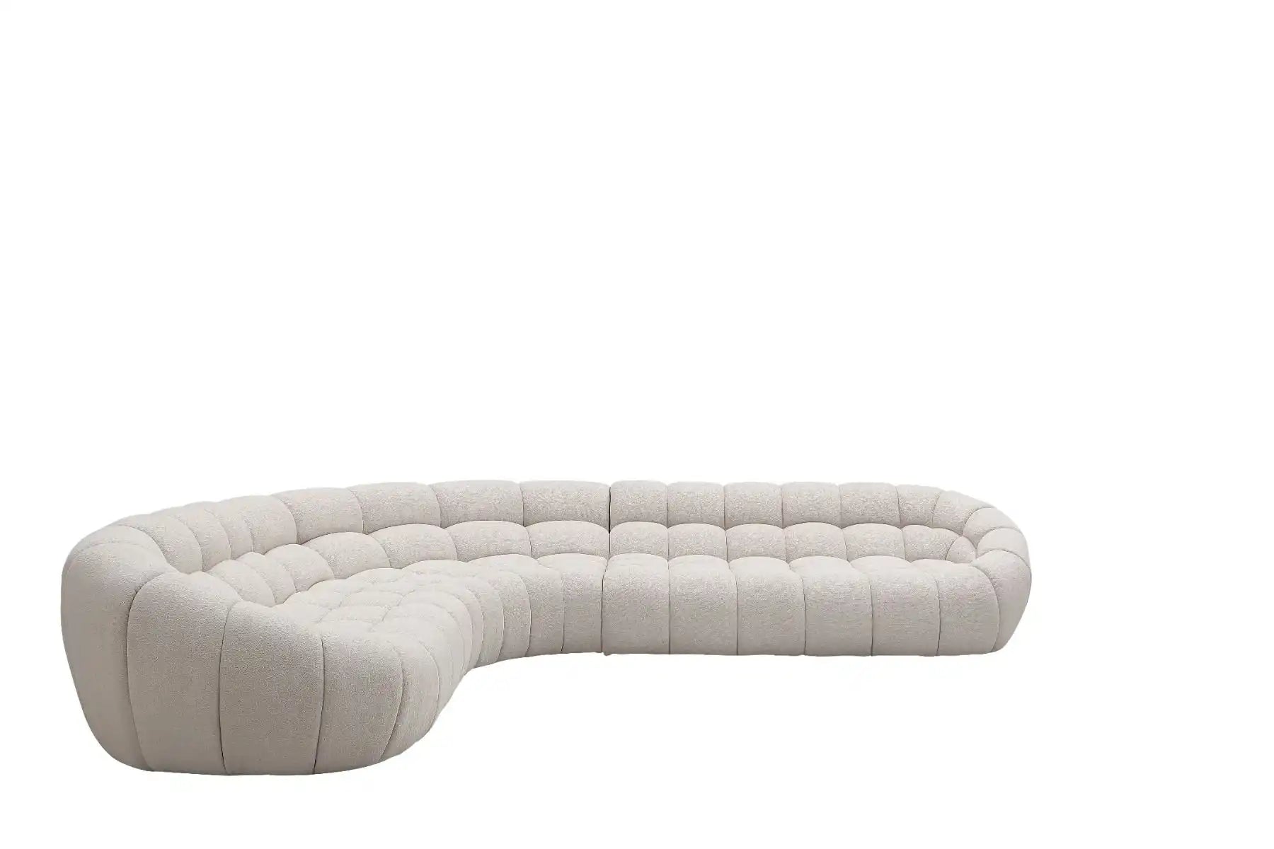 Divani Casa Yolonda - Modern Beige Curved Bubble Sectional Sofa - Best Buy Furniture
