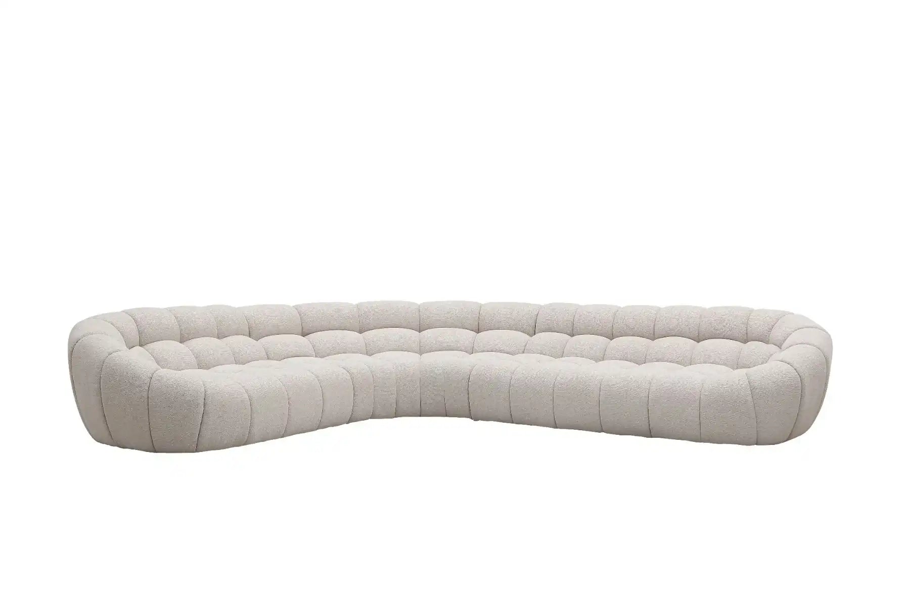 Divani Casa Yolonda - Modern Beige Curved Bubble Sectional Sofa - Best Buy Furniture