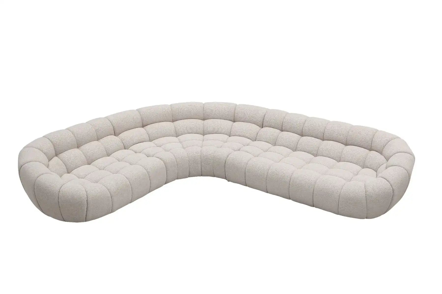 Divani Casa Yolonda - Modern Beige Curved Bubble Sectional Sofa - Best Buy Furniture