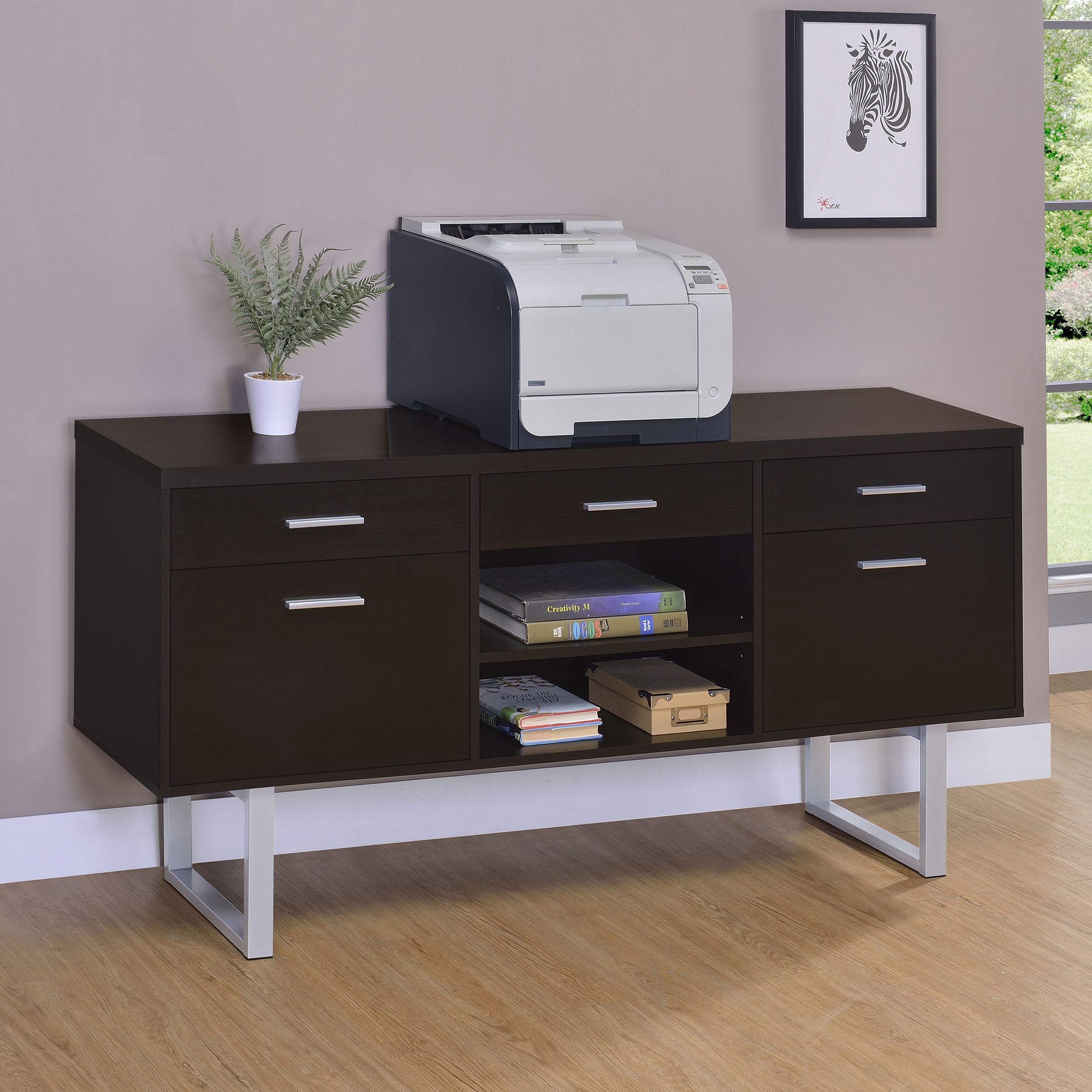 Lawtey 5-drawer Home Office Storage Credenza Cappuccino-CoasterEveryday