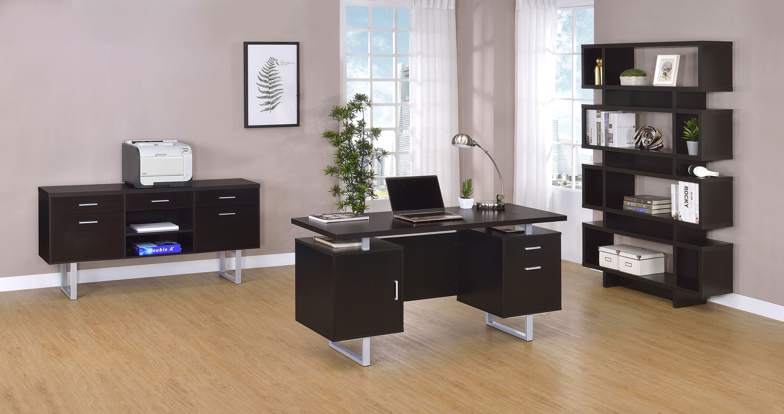 Lawtey 5-drawer Home Office Storage Credenza Cappuccino-CoasterEveryday