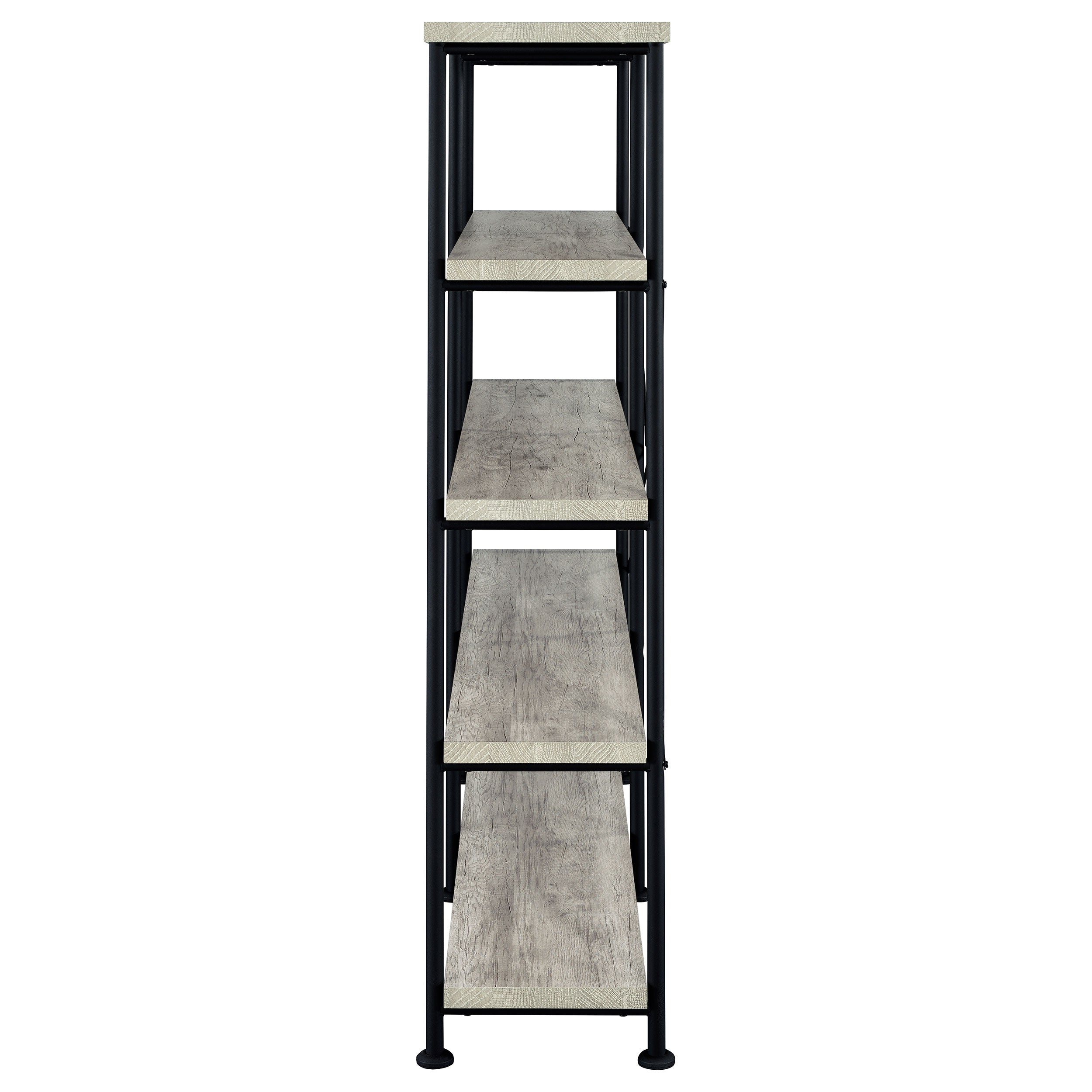 Analiese 63-inch 4-shelf Double Bookshelf Grey Driftwood-CoasterEveryday
