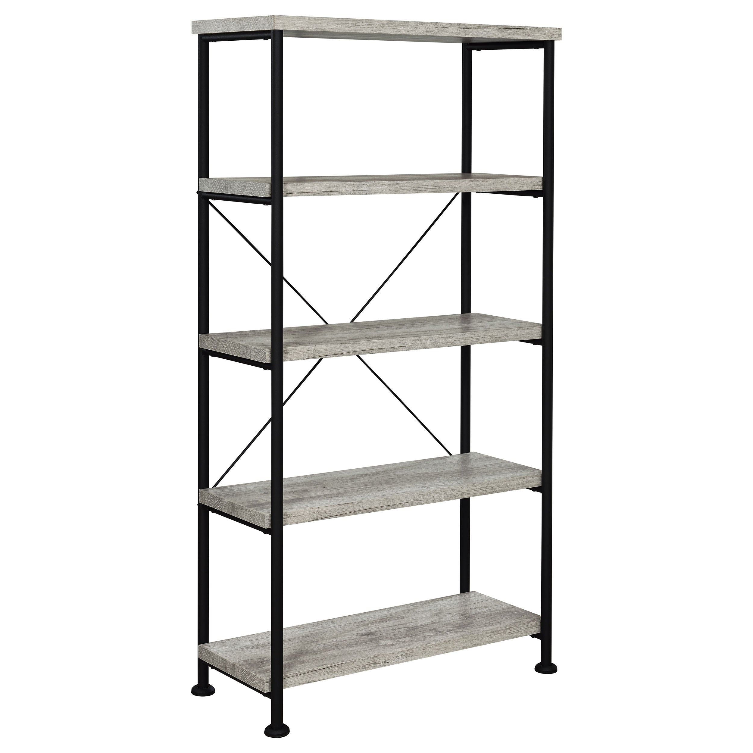 Analiese 63-inch 4-shelf Bookshelf Grey Driftwood-CoasterEveryday
